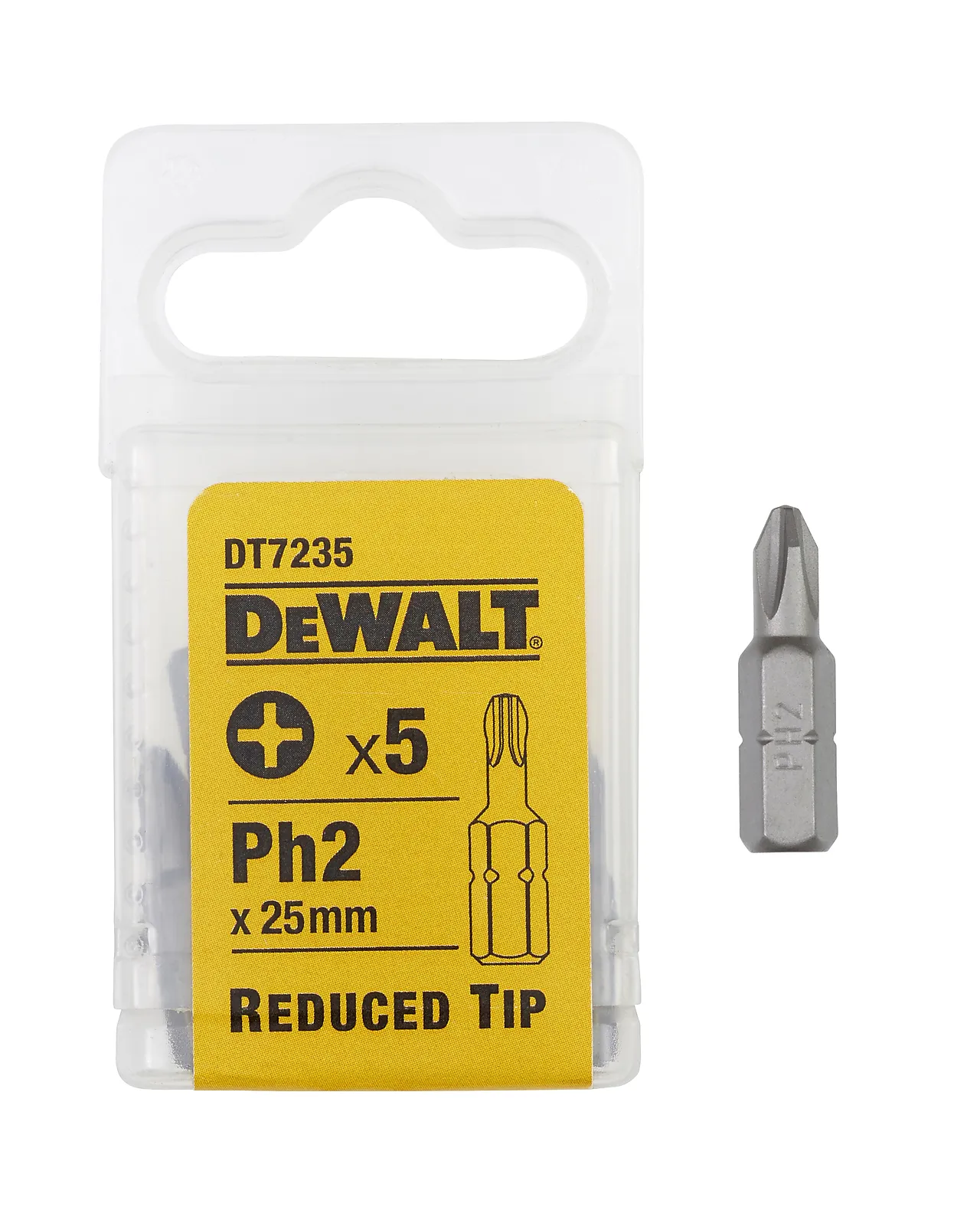 Bits ph2x5 redusert tupp dt7235 spesielt for gipsskruer 25mm Bits ph2x5 redusert tupp dt7235 spesielt for gipsskruer 25mm