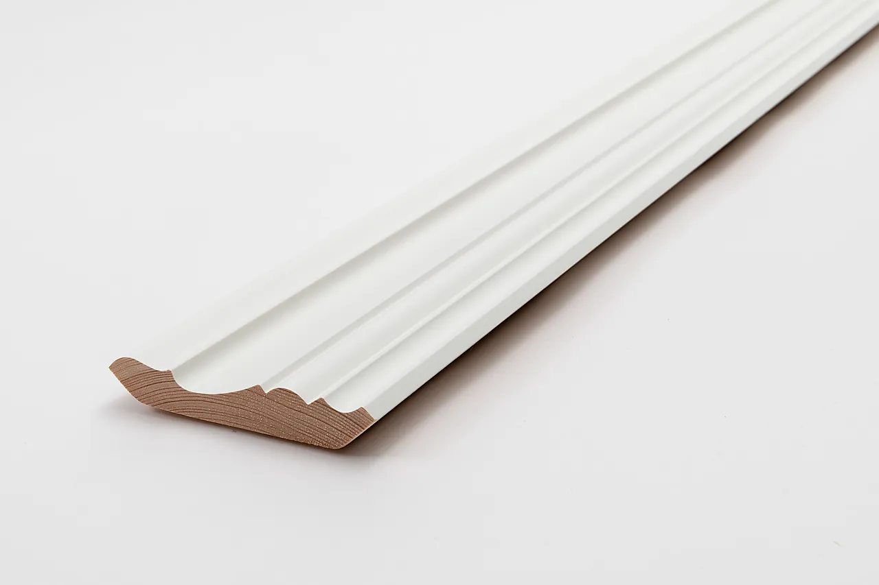 Furu 20x115 taklist j8 malt 2 str hvit grunningsmalt innendørs Furu 20x115 taklist j8 malt 2 str hvit grunningsmalt innendørs