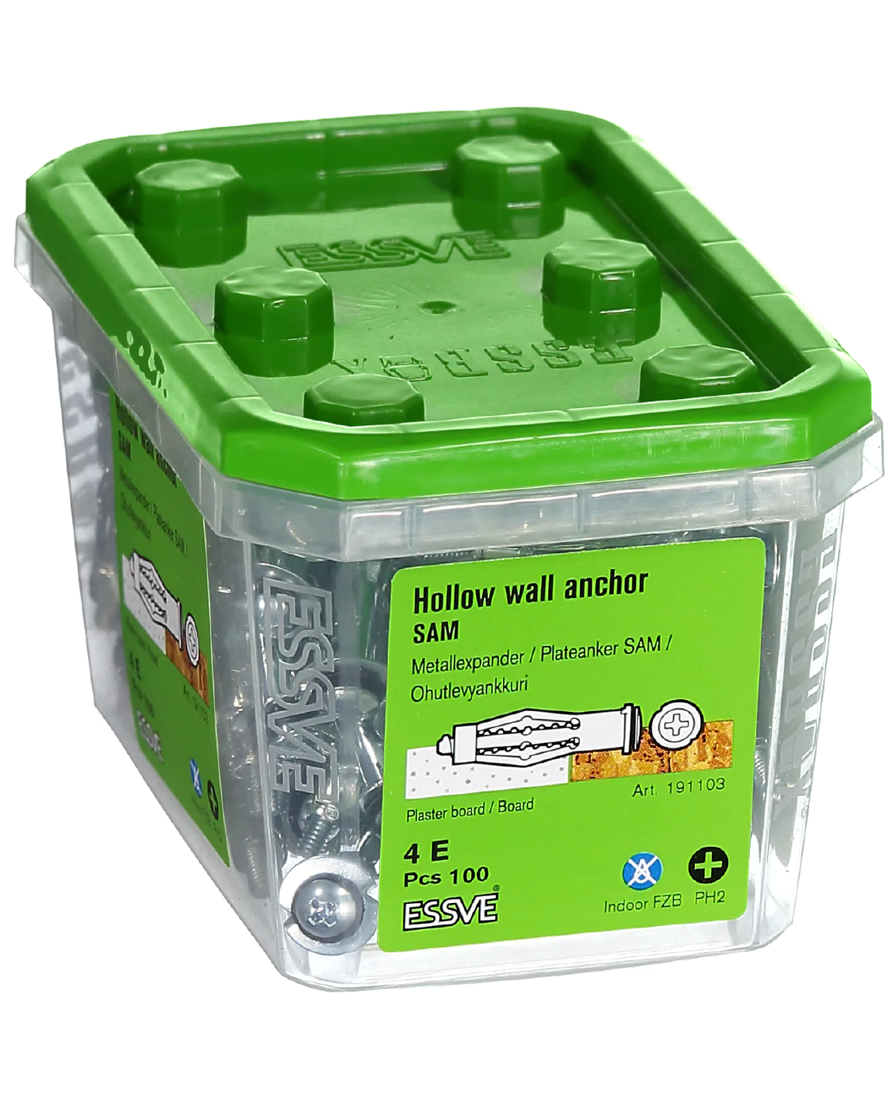 Plateanker sam 4 enkel fzbmed skrue ph2 a-100 null - null - 2 - Miniatyr