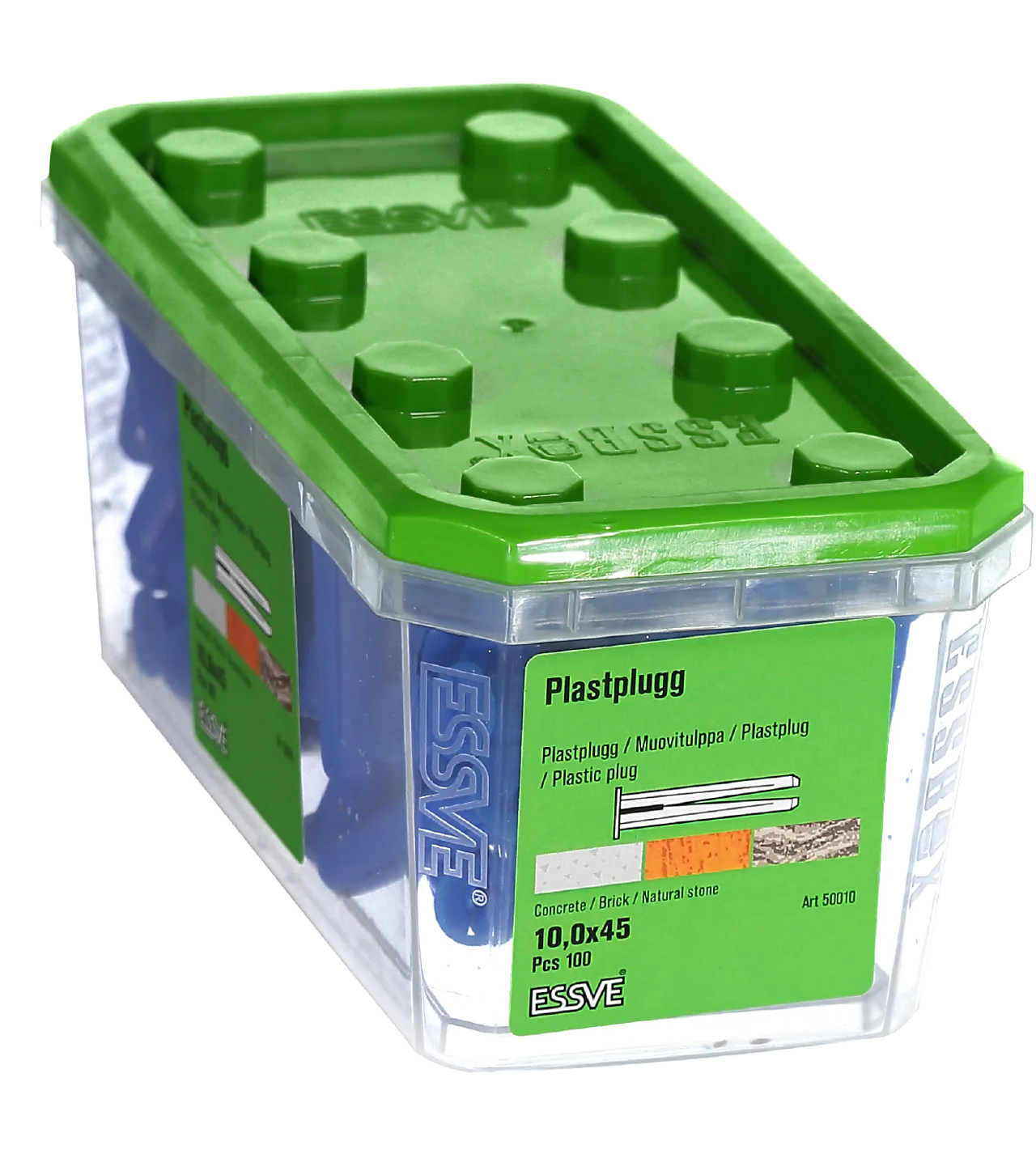 Plastplugg blå 10x50 a-100essve null - null - 2 - Miniatyr