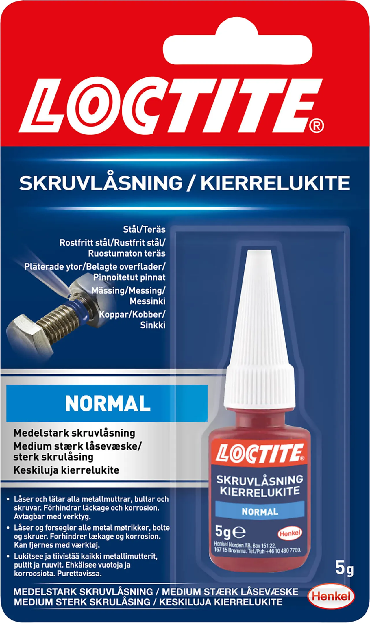 Skruelås normal 5G loctite lim