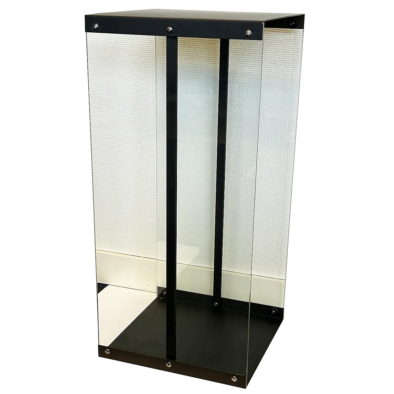 Vedstativ svart med glass