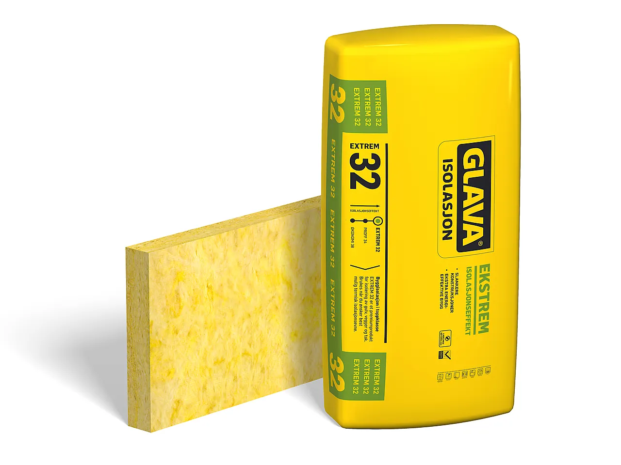 Isolasjon Extrem 32 150x560x1200 mm 4 stk Isolasjon Extrem 32 150x560x1200 mm 4 stk