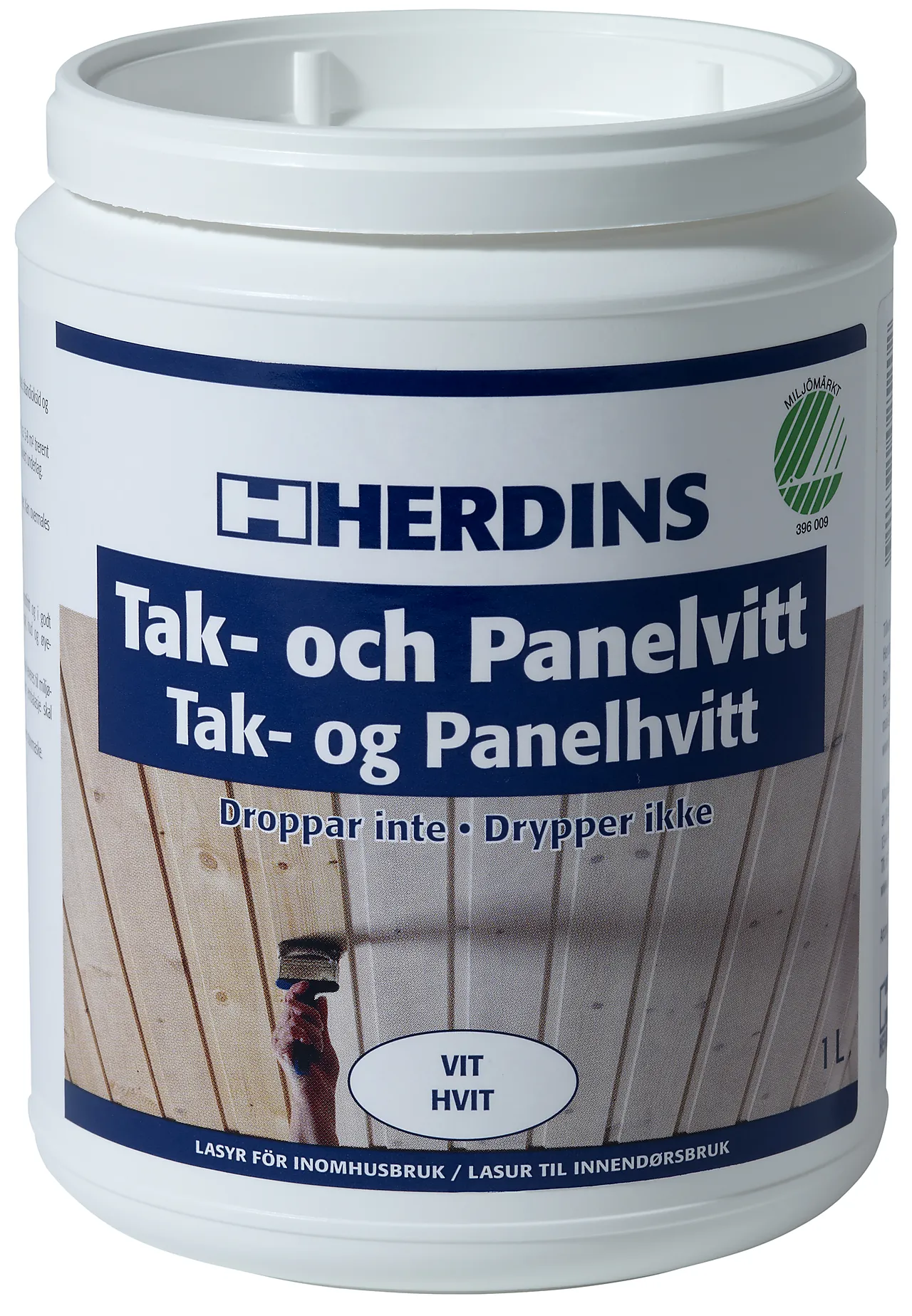 Herdins tak og panelhvitt lasur 1 l