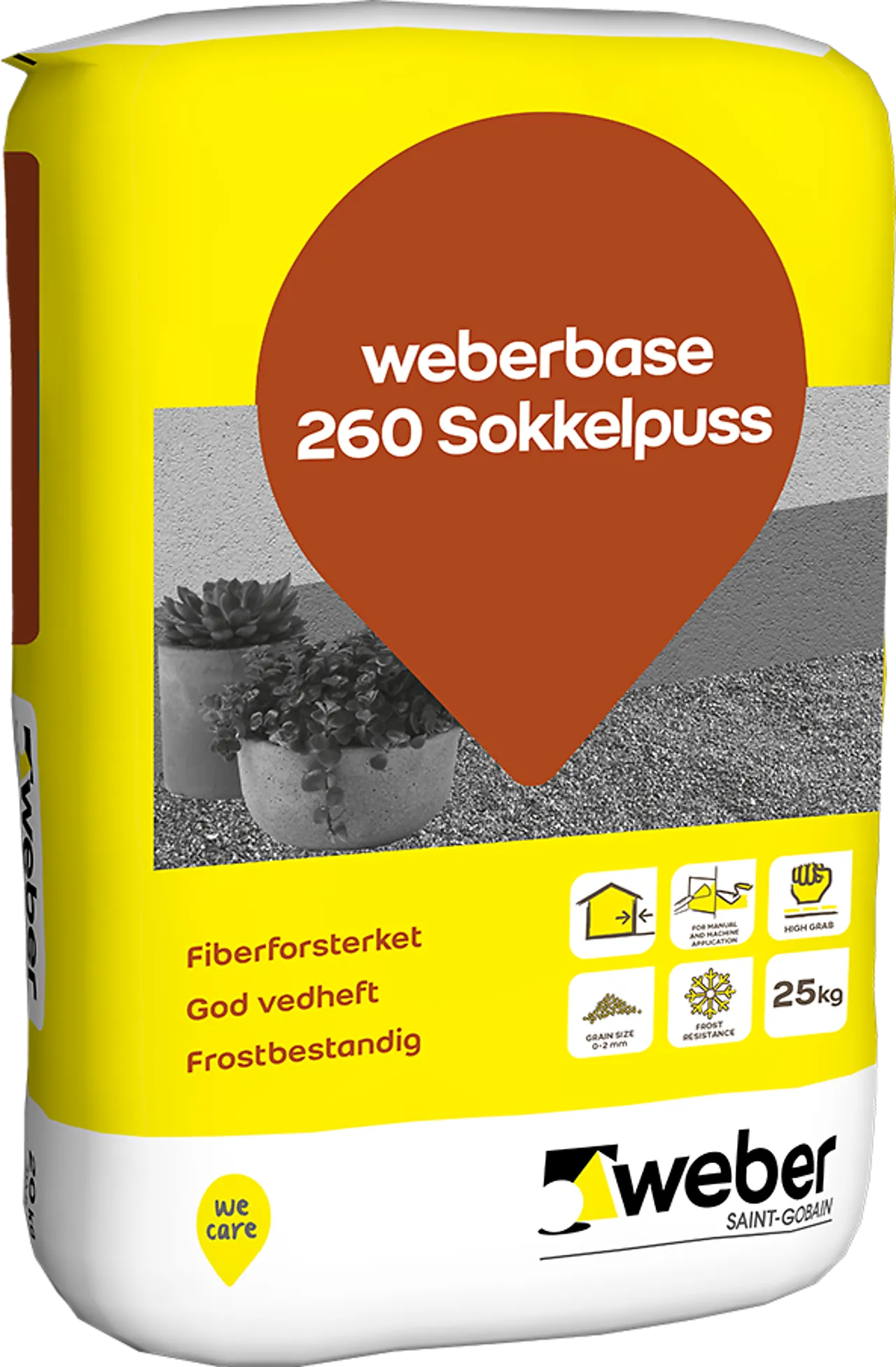 Weber Base 260 Sokkelpuss 25 kg – sterk og fuktbestandig puss til sokler Weber Base 260 Sokkelpuss 25 kg – sterk og fuktbestandig puss til sokler