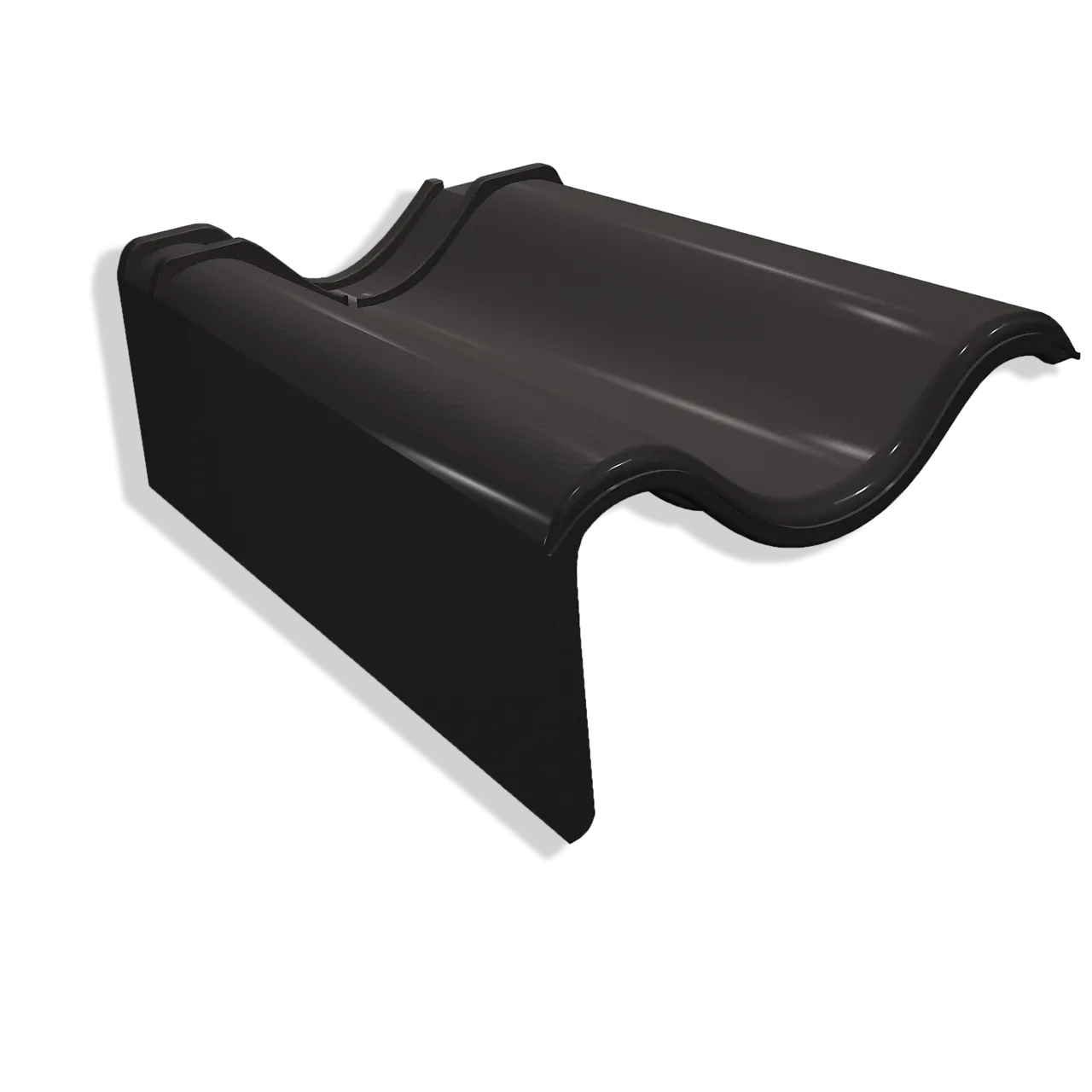 Gavlstein Venste i tegl til Tvilling glasert titansvart