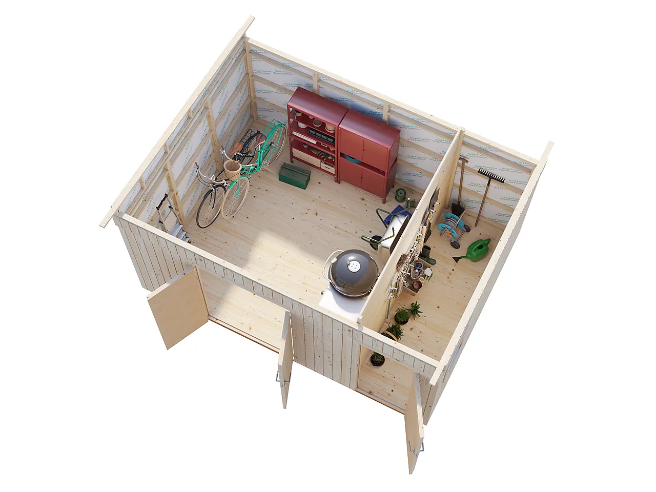 Redskapsbod Kalle 14,9 m² null - null - 3 - Miniatyr