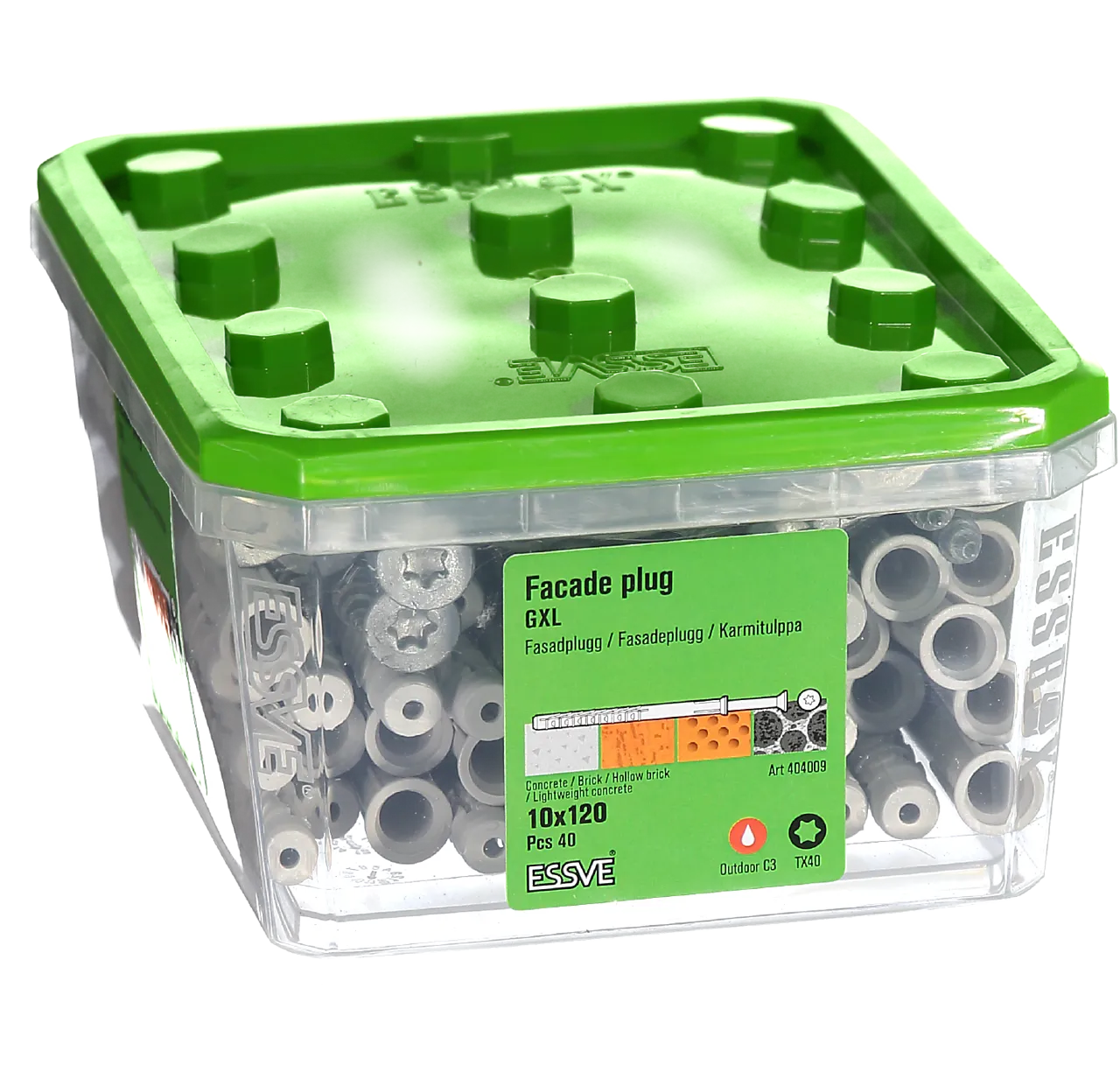 Fasadeplugg-skrue SH 10x120 FZV-40