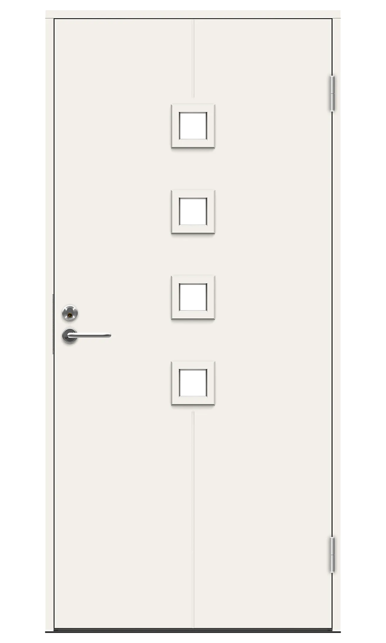 Opus Quattro ytterdør med glass 100x210 cm venstrehengslet Opus Quattro ytterdør med glass 100x210 cm venstrehengslet