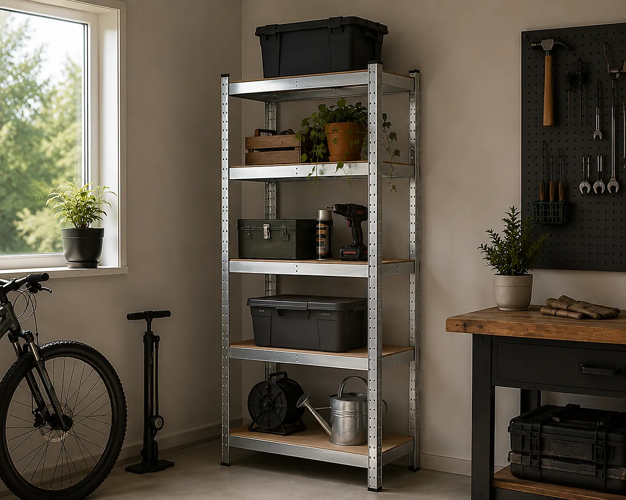 Hyllereol galvanisert stål 180x90x40 cm null - null - 2 - Miniatyr