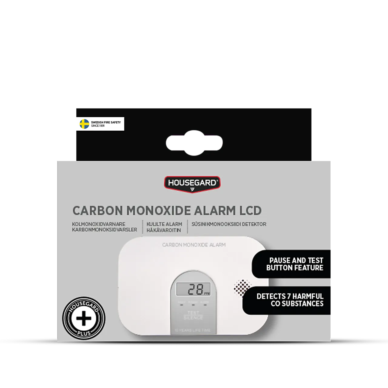 Karbonmonoksidvarsler ca107 housegard, lcd, inkl. 3 års batteri null - null - 3 - Miniatyr