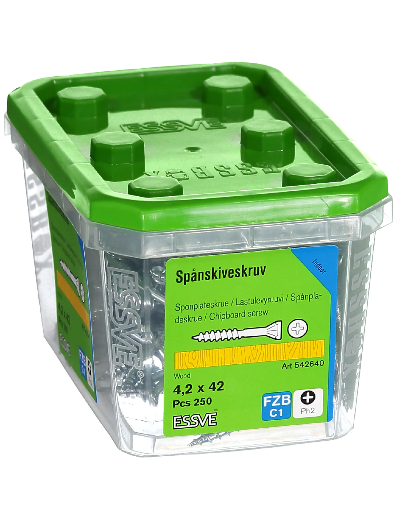 Sponplateskrue innvendig 4,2x42 fzb blankforsinket 250 stk null - null - 3 - Miniatyr