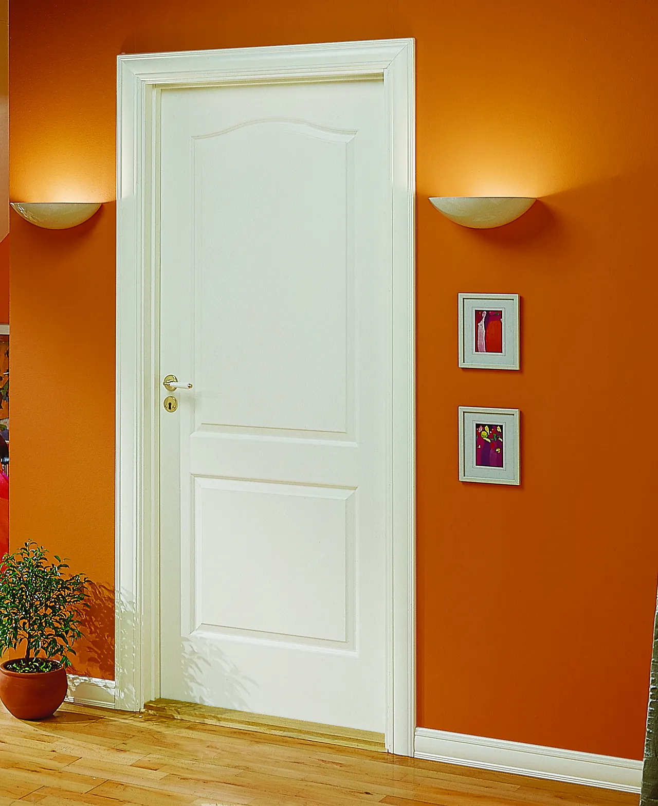 Dørbl style 02b 7x21 hvit formpresset dør 2 speil bue