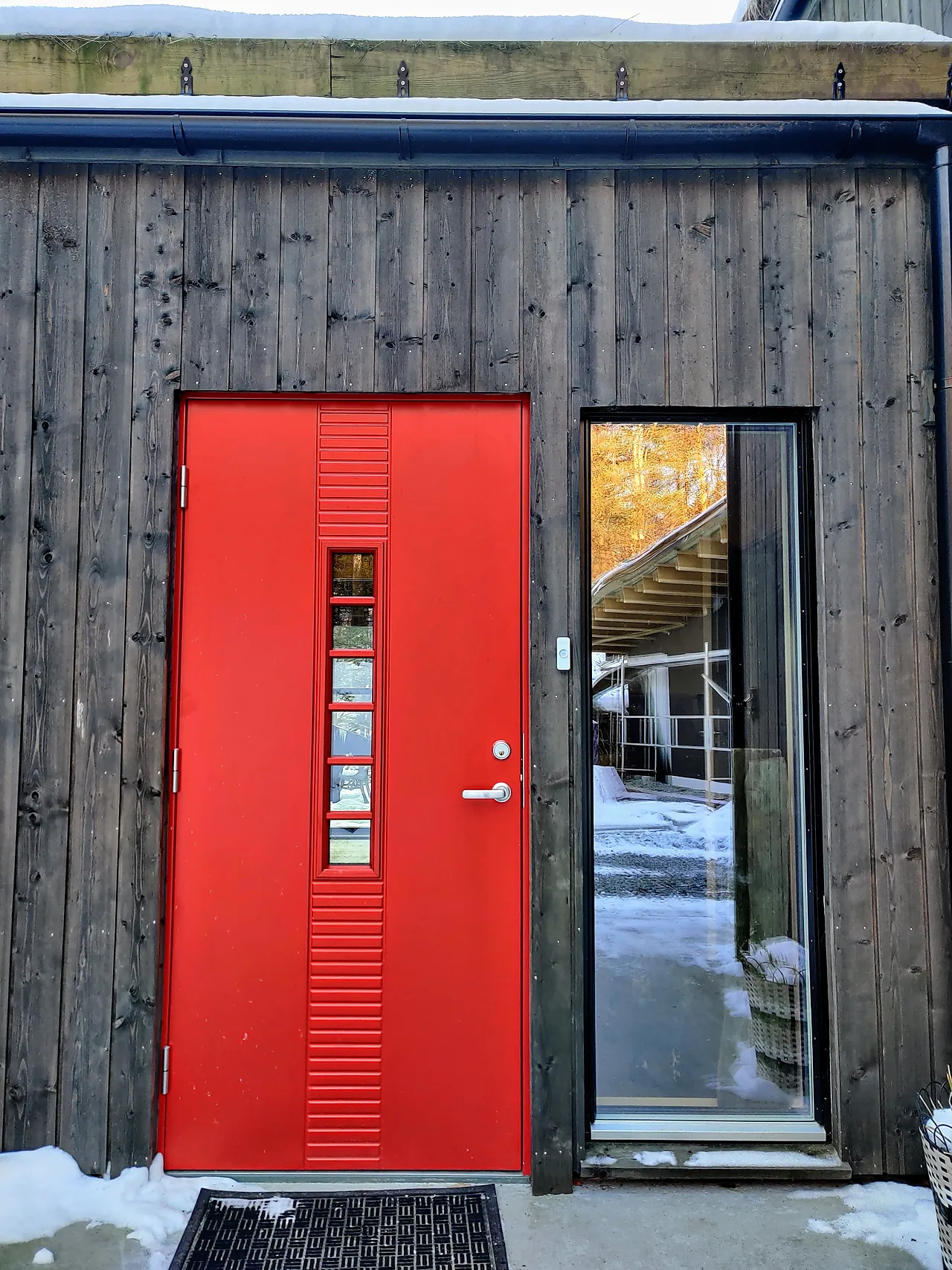Ytterdør Lillehammer med glass svart høyre 100x210 cm