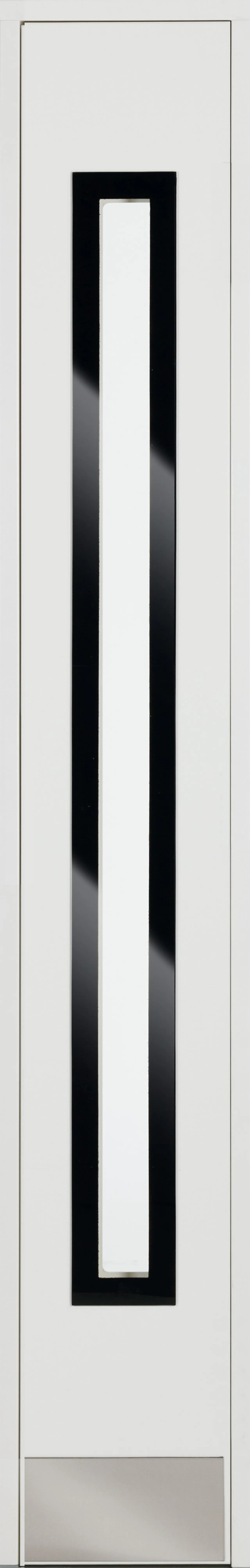 Sidefelt ytterdør Langeby hvit sotet glass 40x210 cm