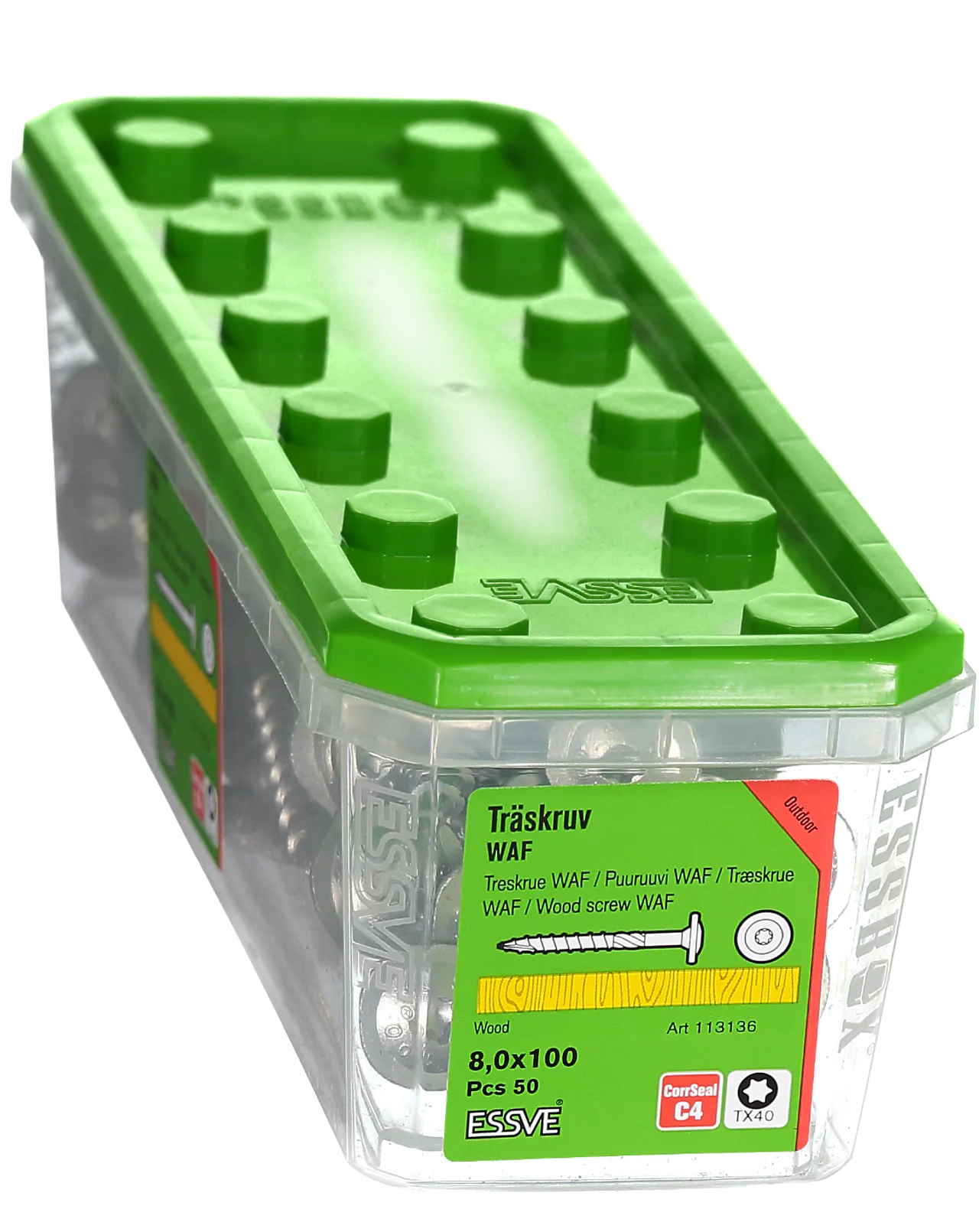 Konstruksjonskrue WAF utvendig 8x100 50 stk null - null - 2 - Miniatyr