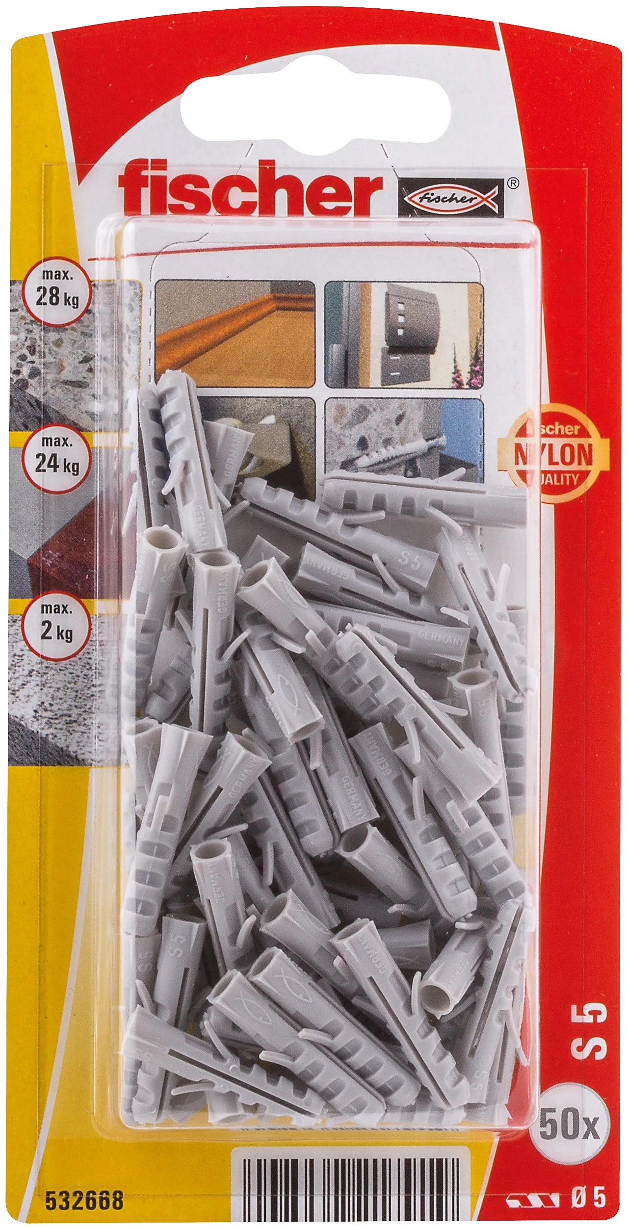 Nylonplugg s 5 bk 50 stk pr bk nv null - null - 2 - Miniatyr