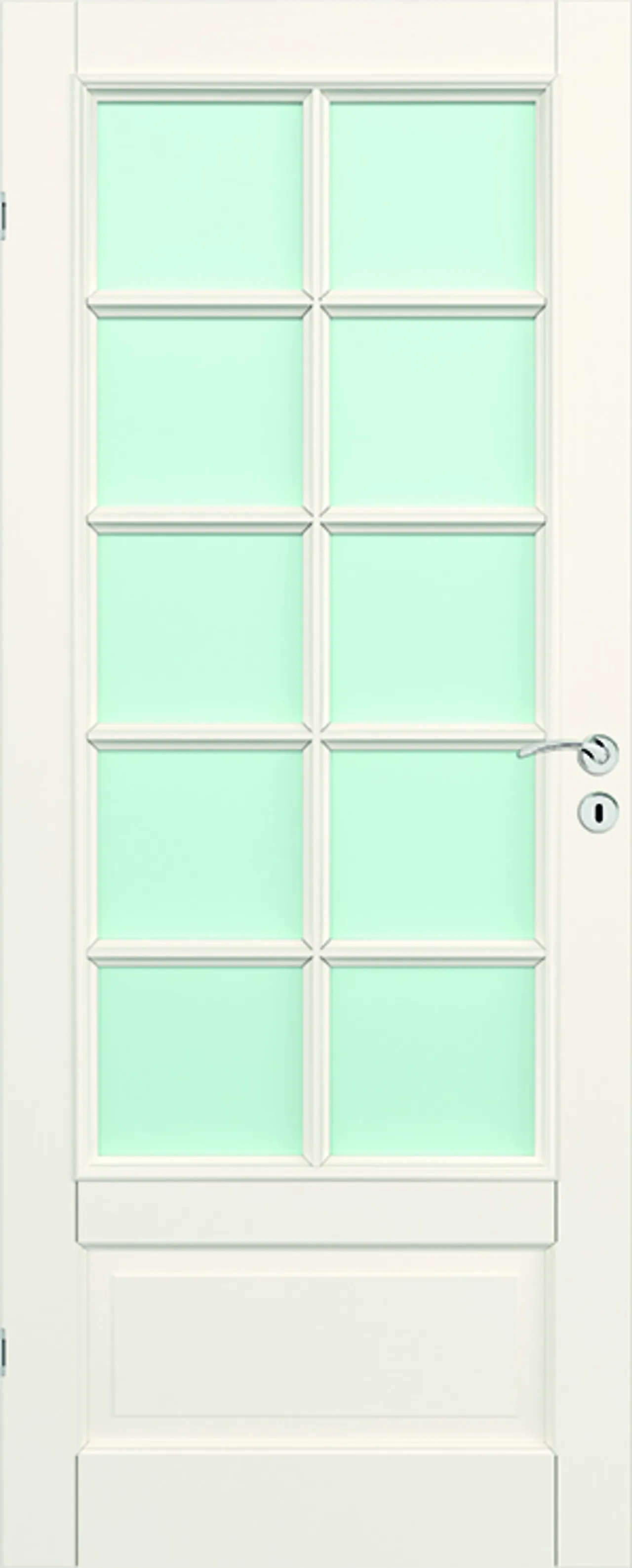 Dør 9x21 christ malt hv spr u/karm-spr.kass.-2x5 ruter