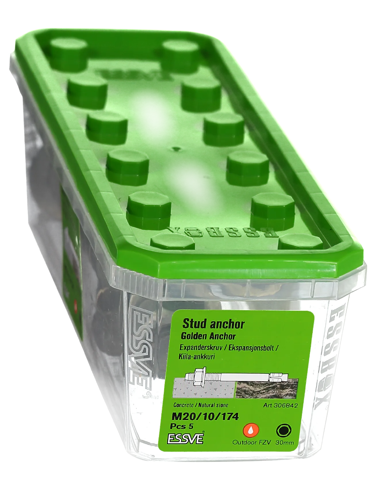 Eksp bolt ga m20/10/174 fzv -5 fzv-5 golden anchor varmforsinket stål null - null - 2 - Miniatyr