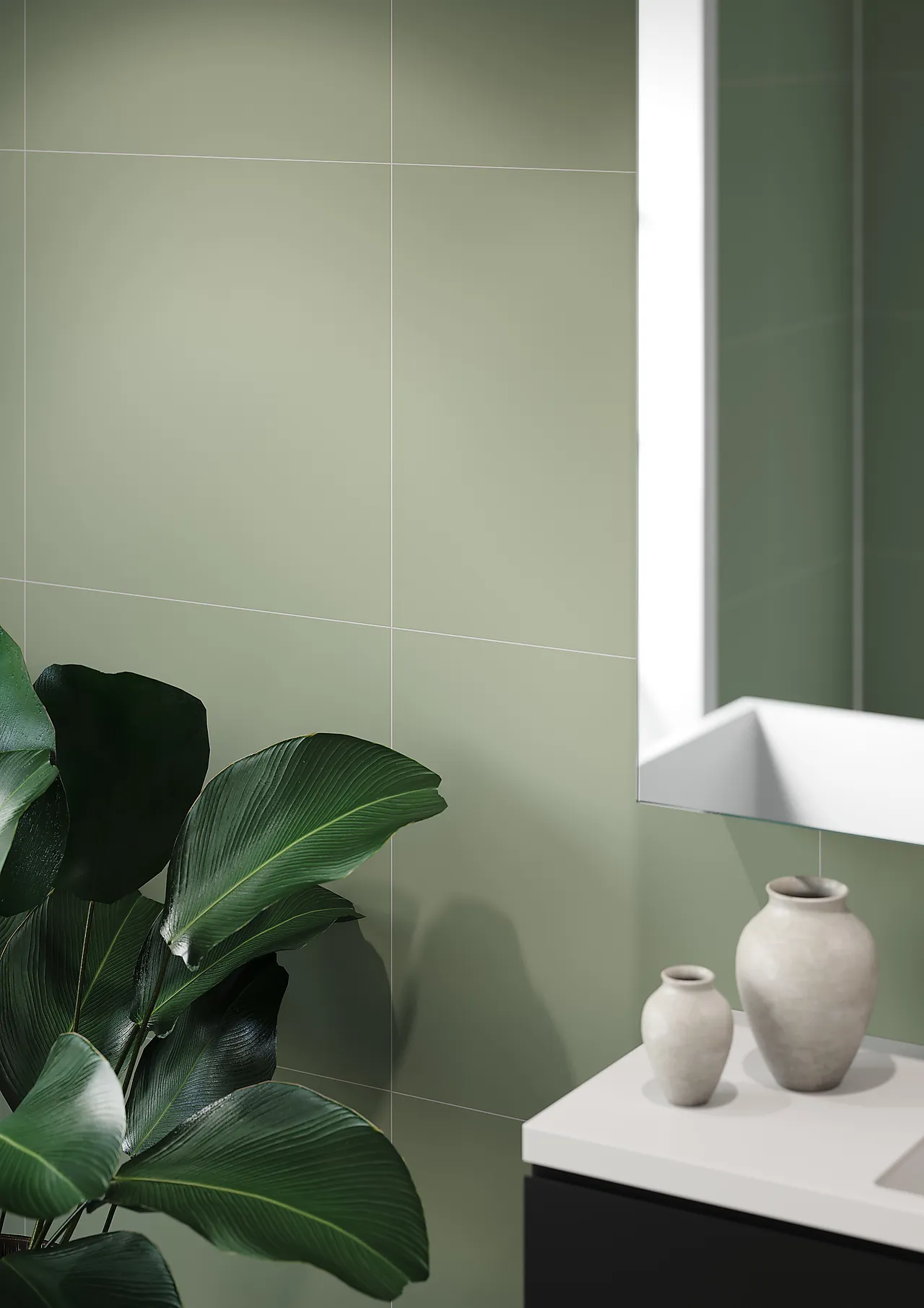 Fibo Baderomsplate 5206M6040 olivegreen 60x40cm null - null - 3 - Miniatyr