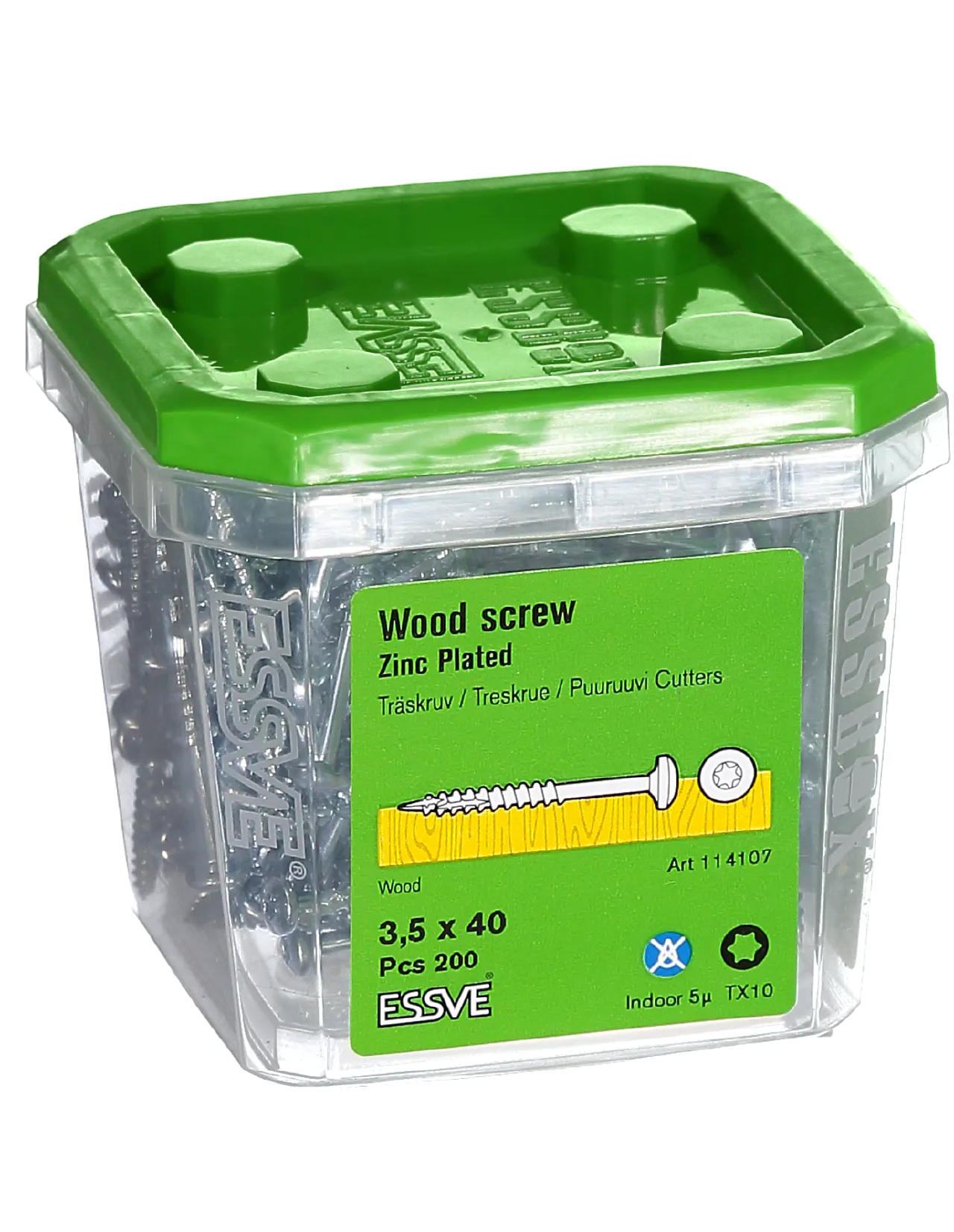 Treskrue innvendig panhode 3,5x40 mm 200 stk null - 3,5x40 - 2 - Miniatyr