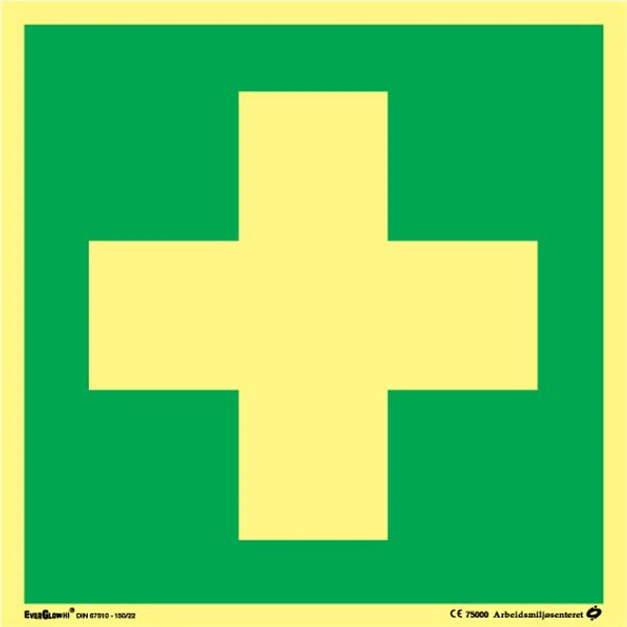 Skilt symbol førstehjelp 20x20cm