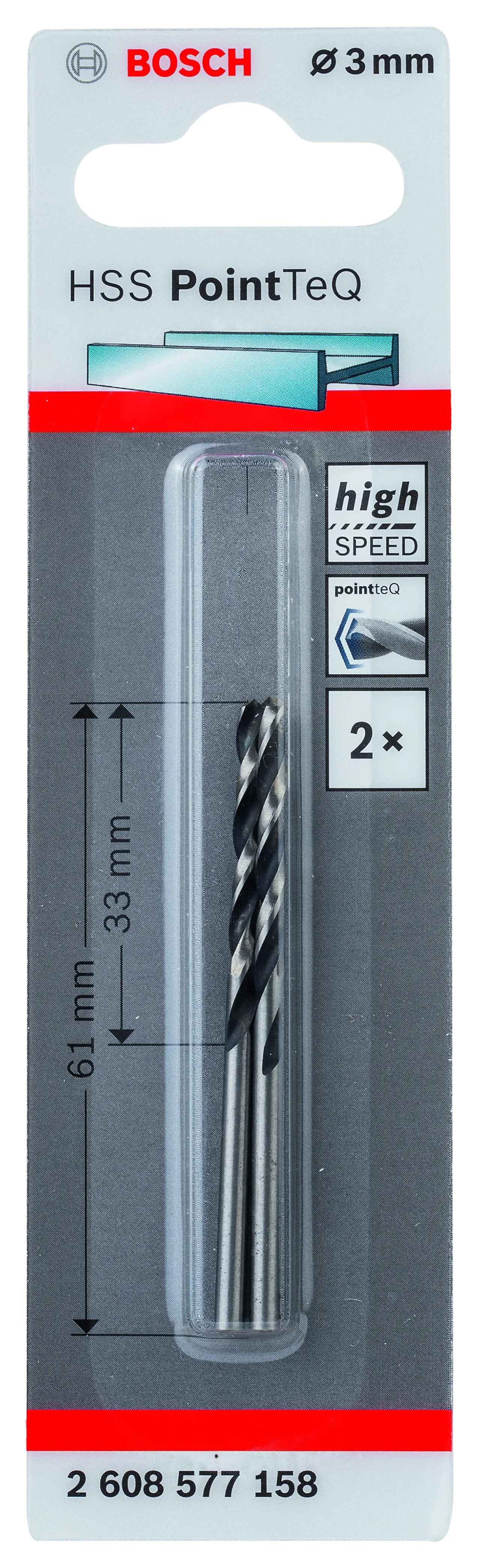 Metallbor pointtec hss-r 3,0mm a2