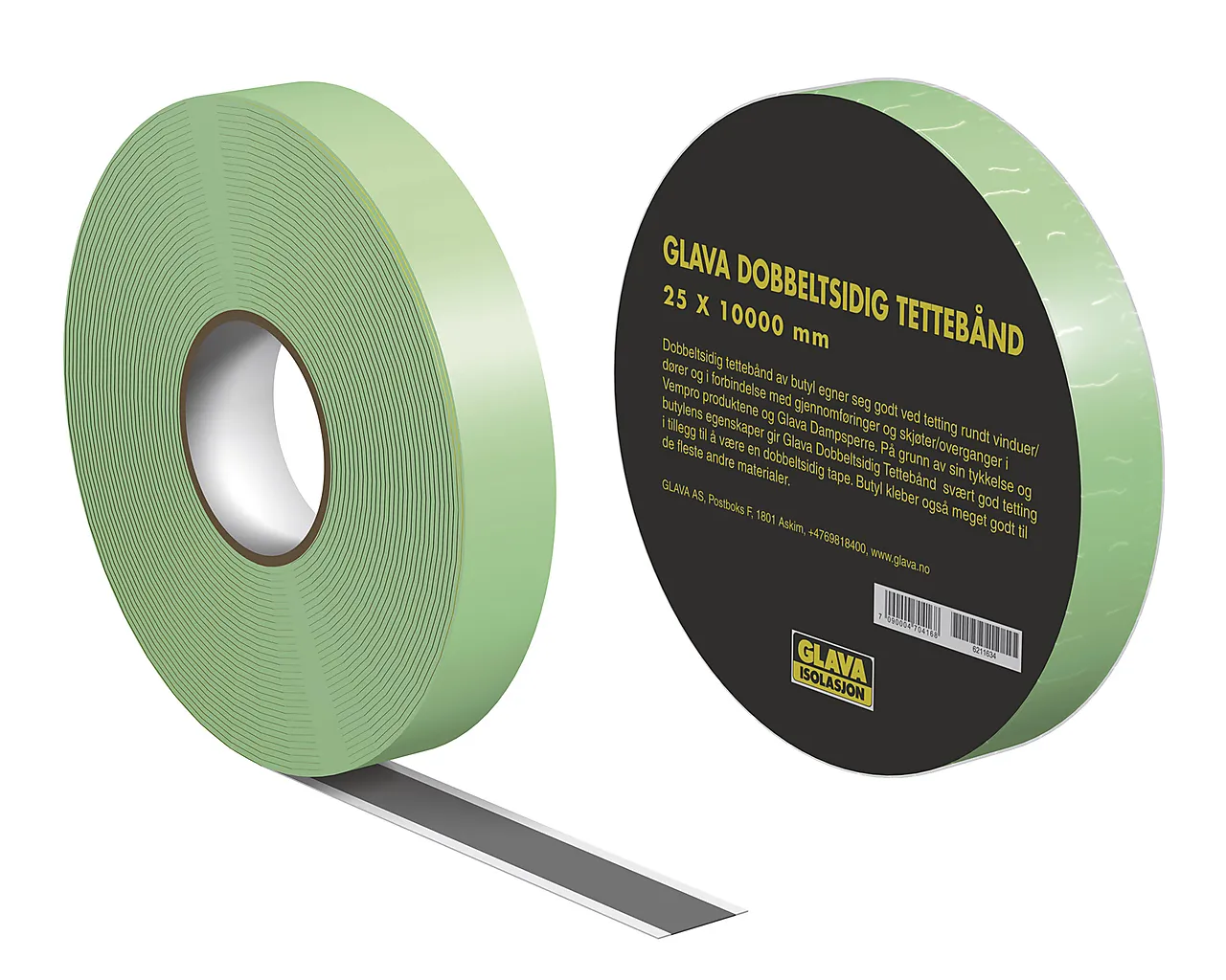 Tettebånd dobbeltsidig glava 25x10000mm
