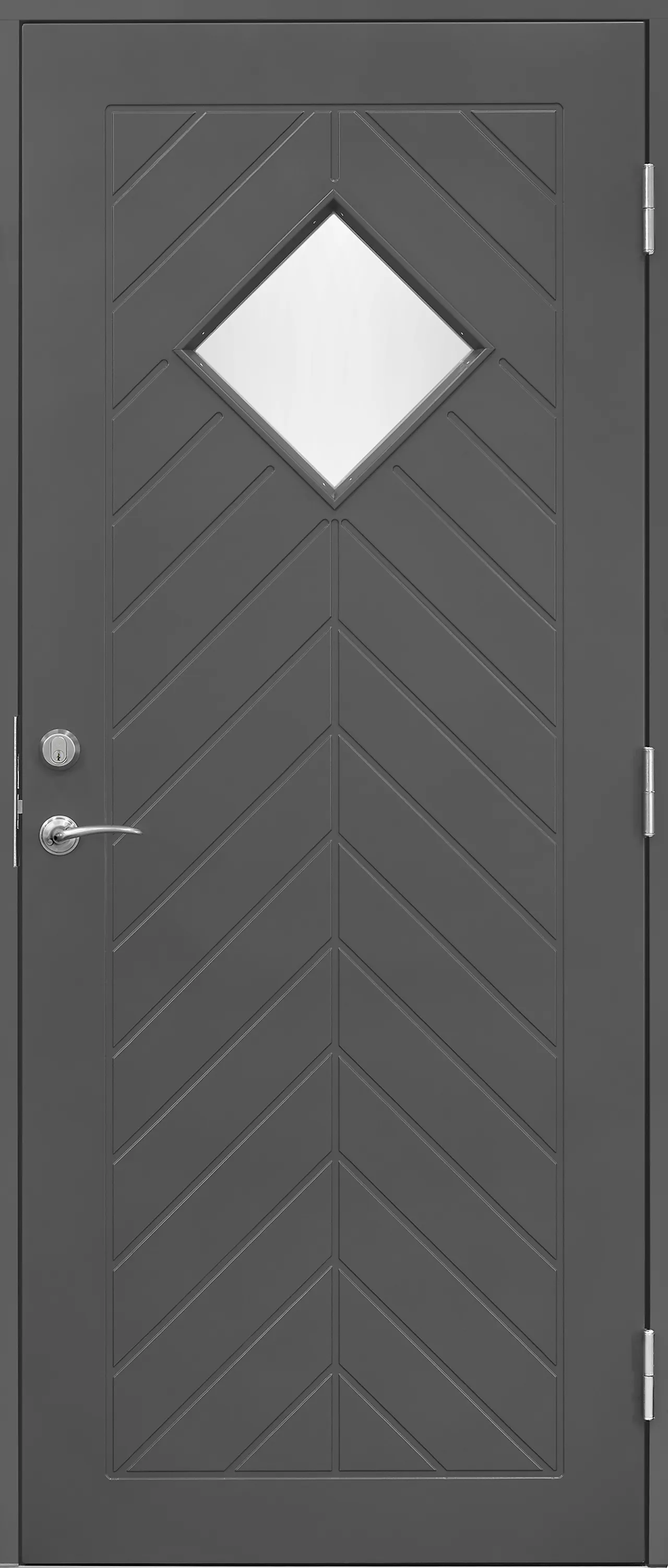 Ytterdør Fjell 90x190 cm grå med glass venstre