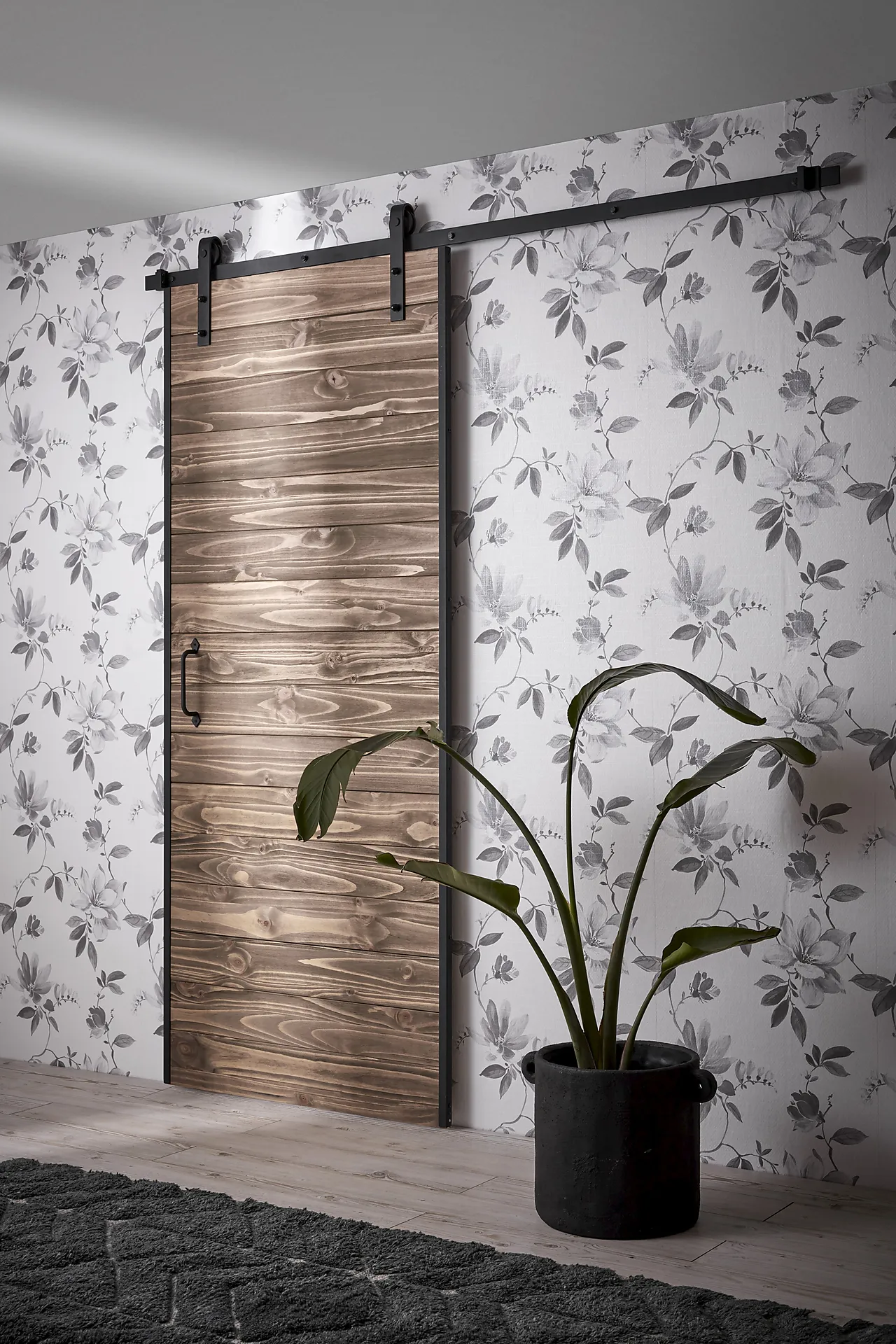 Skyvedørsbeslag retro 2 meter sort null - null - 2 - Miniatyr