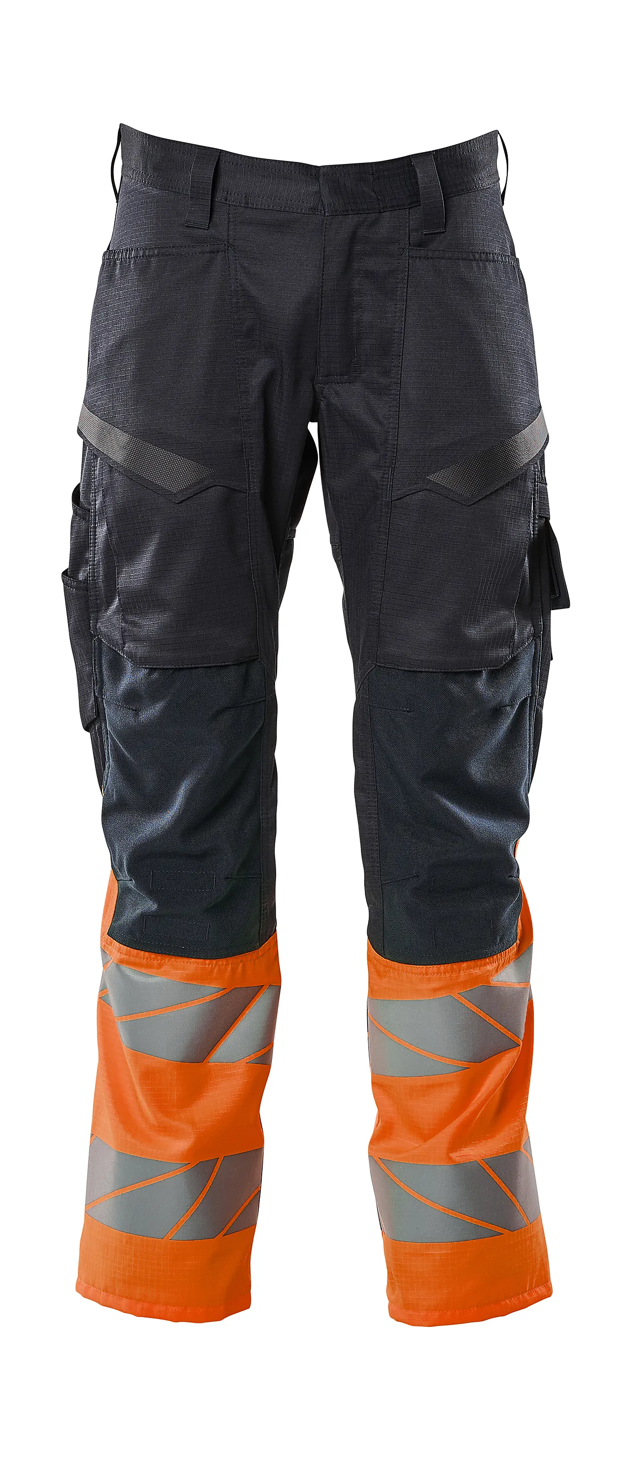 Bukse marine/ora 82c48 19679 hi-vis med knelommer stretchpanel Bukse marine/ora 82c48 19679 hi-vis med knelommer stretchpanel