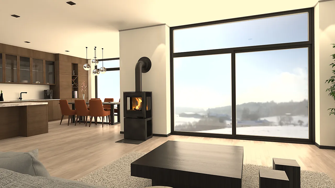 VisionLine Home s50-3 peisovn med glass på tre sider null - null - 2 - Miniatyr
