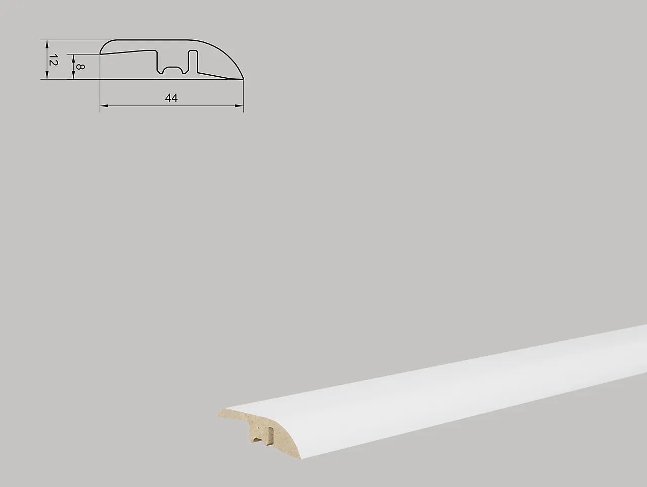 Bjelin Nivålist Eik Powder White 12x44 mm null - null - 3 - Miniatyr