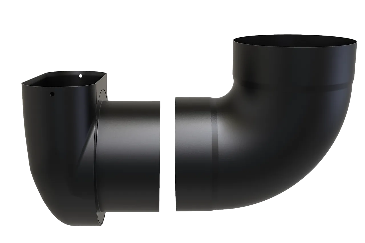 Tilluftsanslutning nedre F373 sort lakk