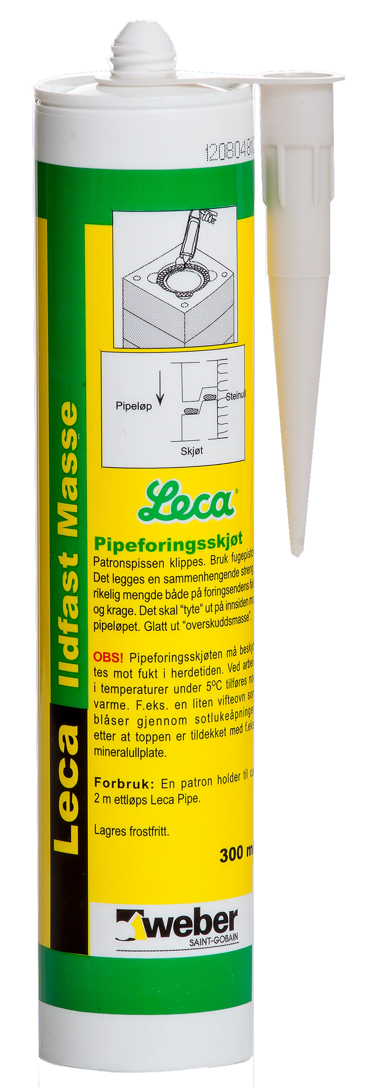 Ildfast masse 0,3L patron for pipe Ildfast masse 0,3L patron for pipe