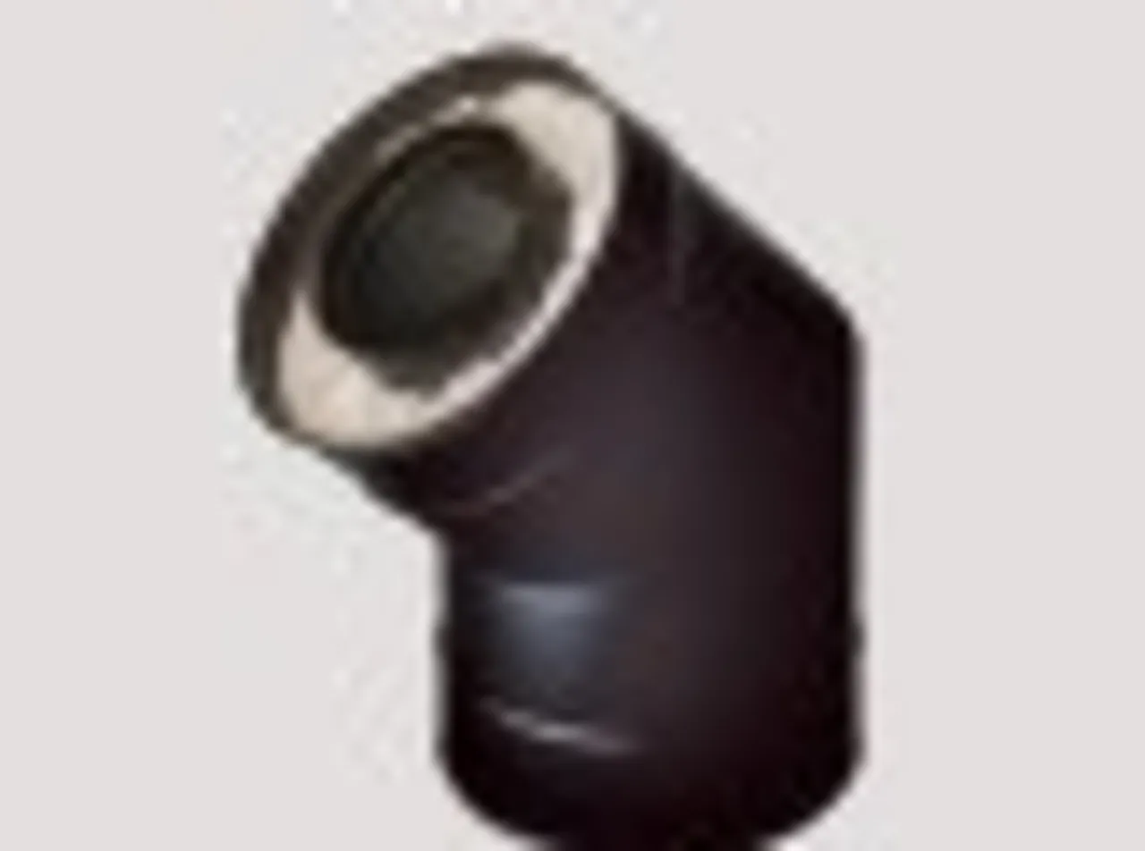 Rørbend 45 grader uten tilluft helisolert Ø150 sort Rørbend 45 grader uten tilluft helisolert Ø150 sort