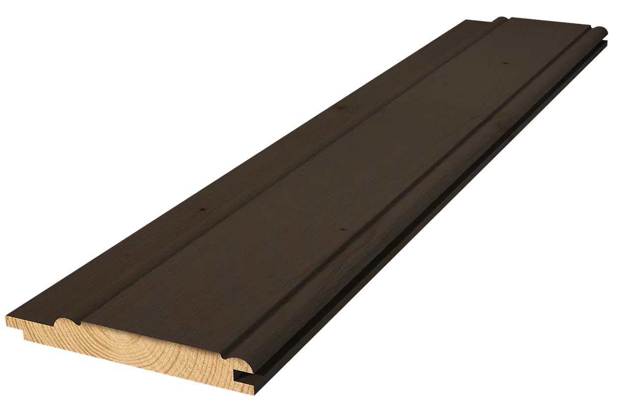 Gran 19x145 sveitser dstaff syn heftig grunnet og beiset ett strøk null - null - 2 - Miniatyr