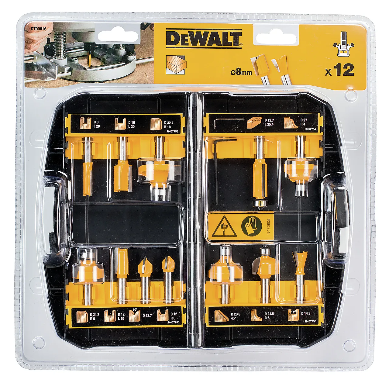 Dewalt fresesett DT90016 12 stk 8mm null - null - 2 - Miniatyr