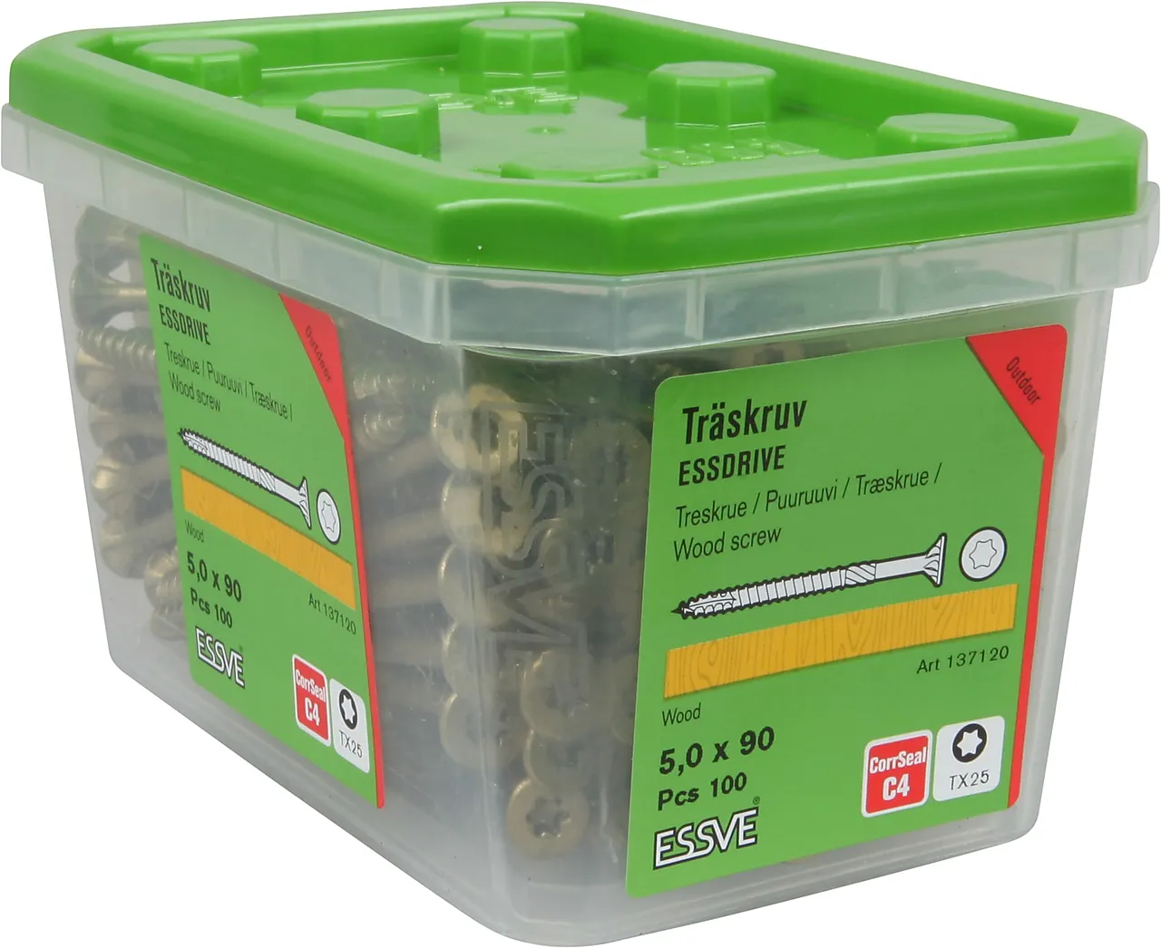 Treskrue essdrive 5x90 senkhode corrseal 100 stk null - null - 2 - Miniatyr