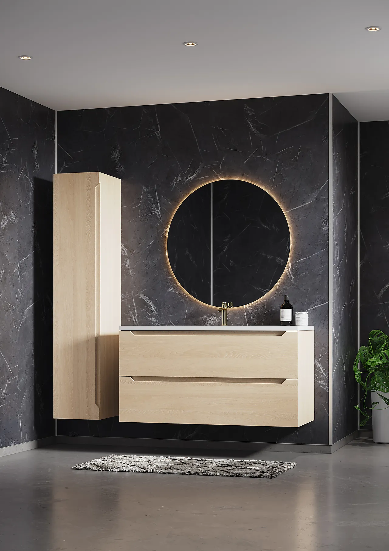 Baderomsplate svart marmor 11x620x2400 mm null - null - 2 - Miniatyr