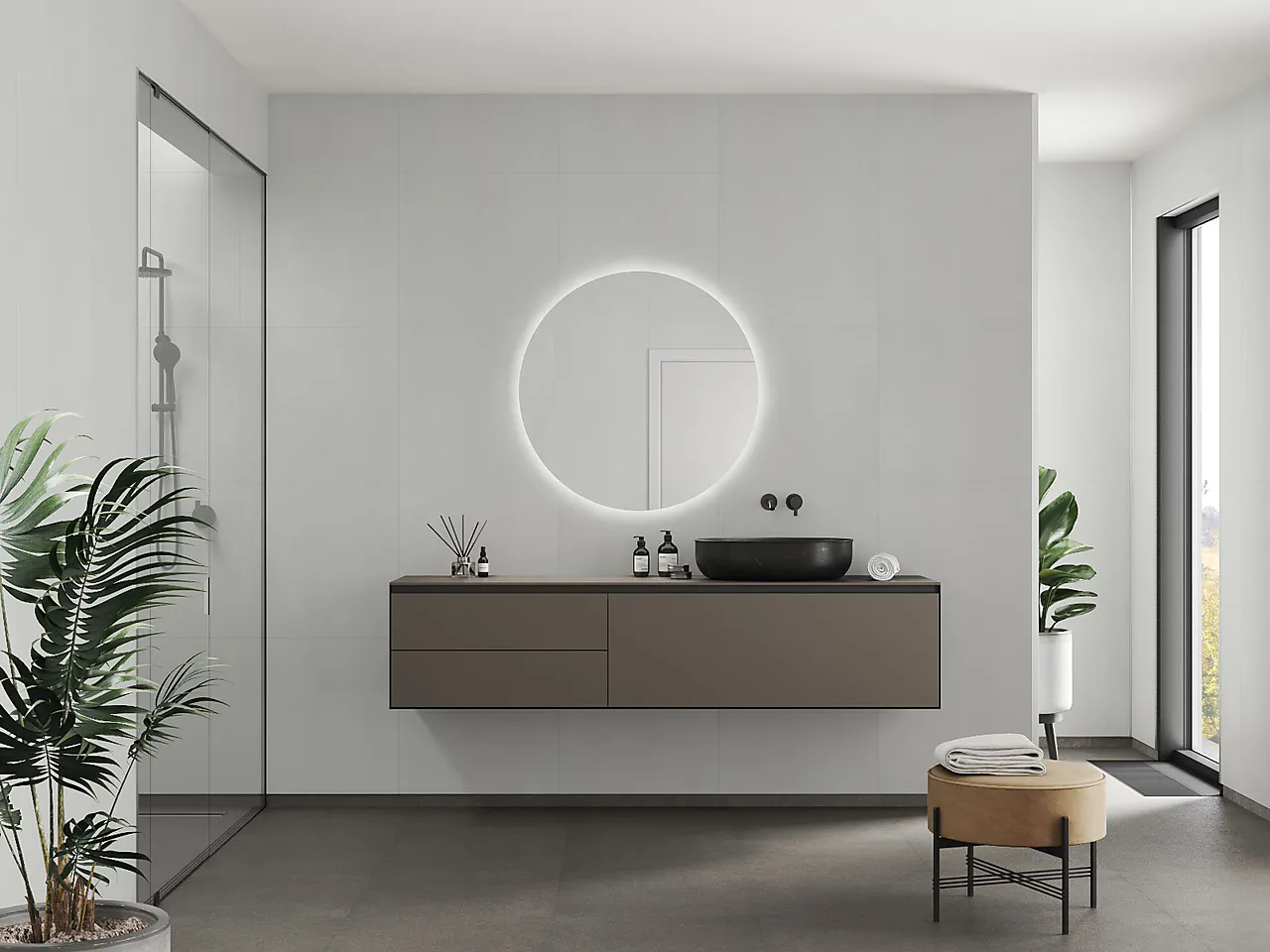 Fibo baderomsplate Grey Cement 60x60 cm null - null - 2 - Miniatyr