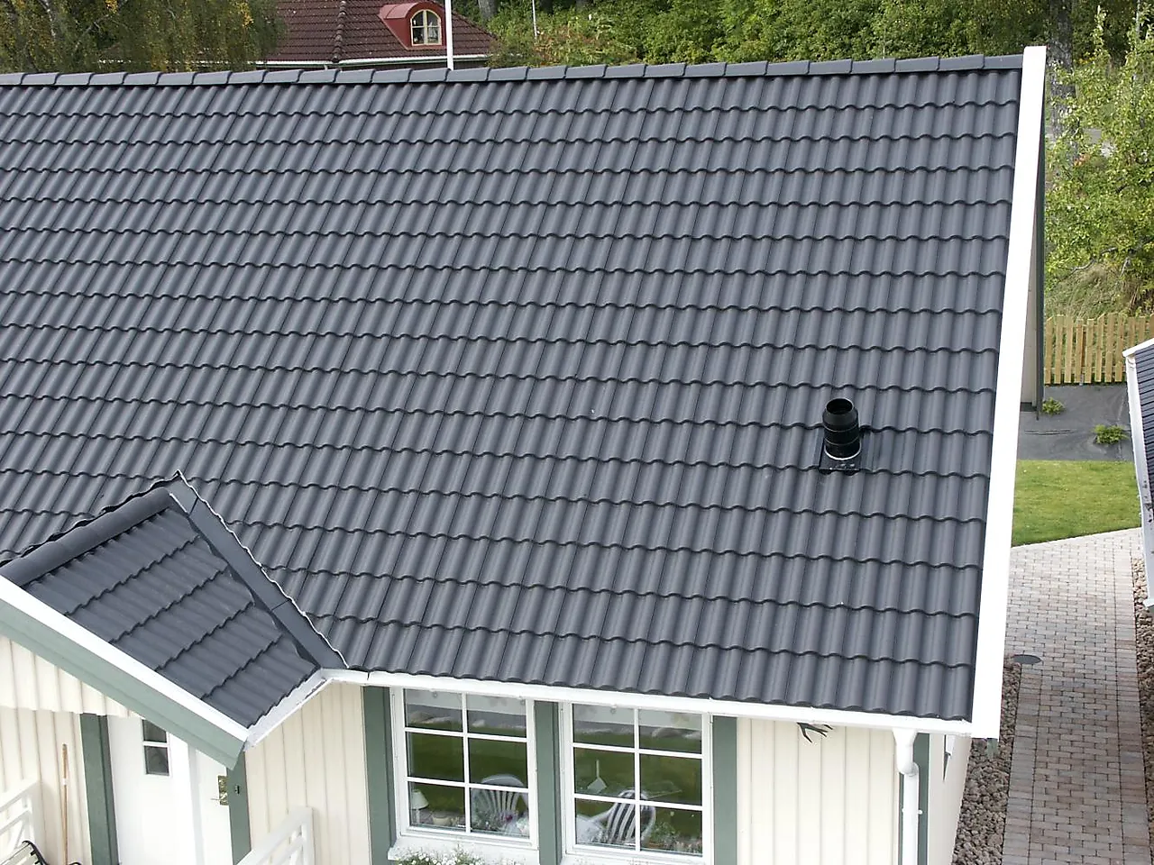 Takstein svart dobbelkrum bederit null - null - 3 - Miniatyr