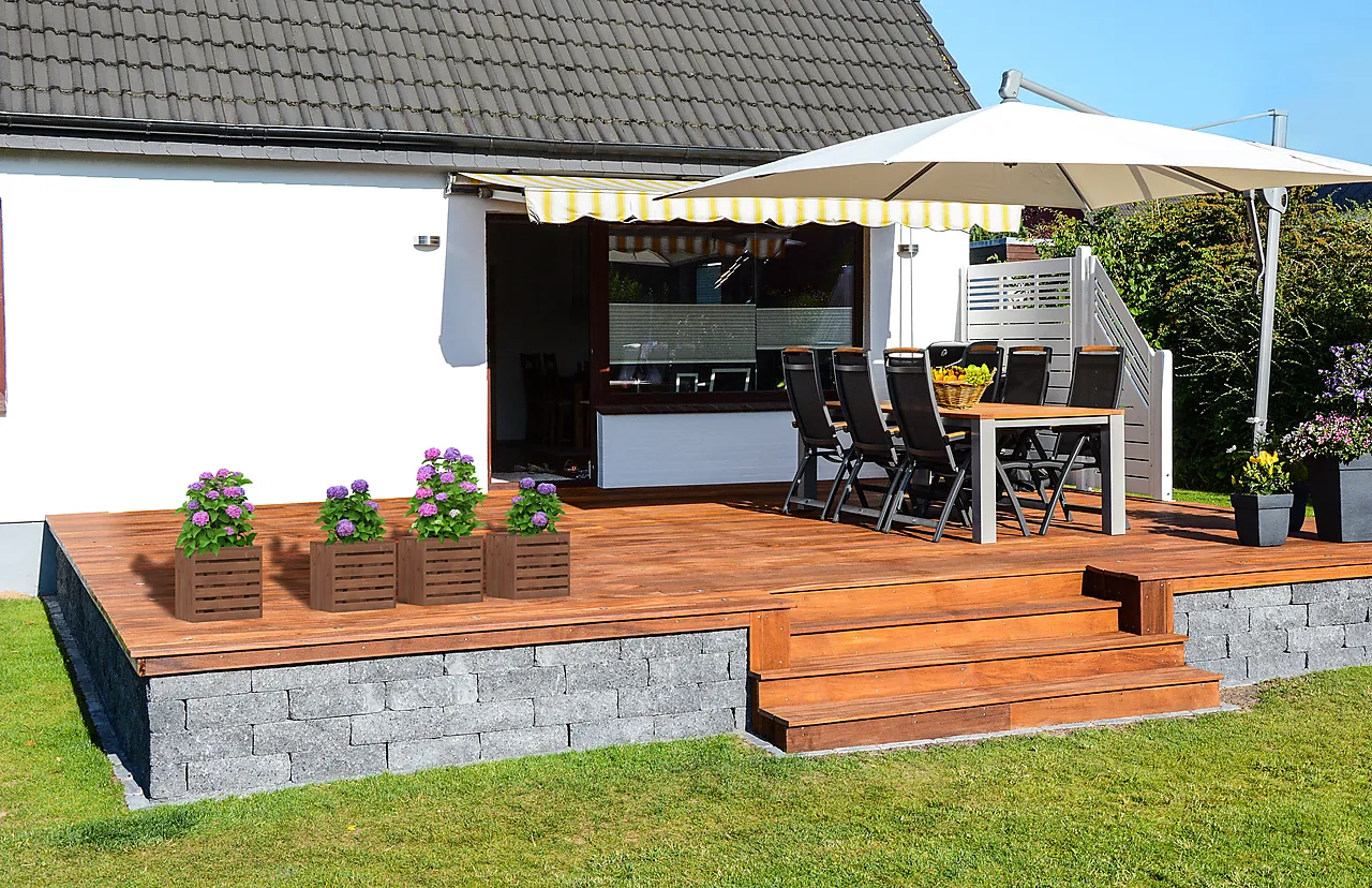 Blomsterkasse Melissa brun 36x34x35 cm null - null - 2 - Miniatyr