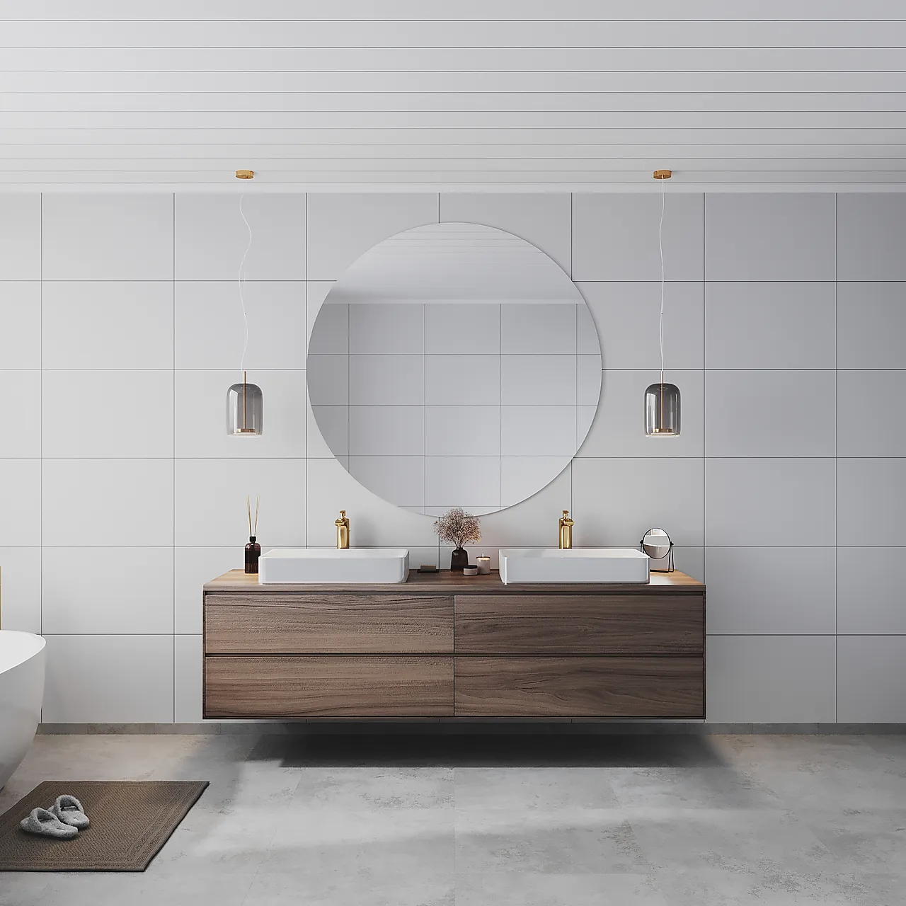 Smartpanel bad cla white s njg60x40 11x620x2390 s dekor 101 2pk null - null - 2 - Miniatyr