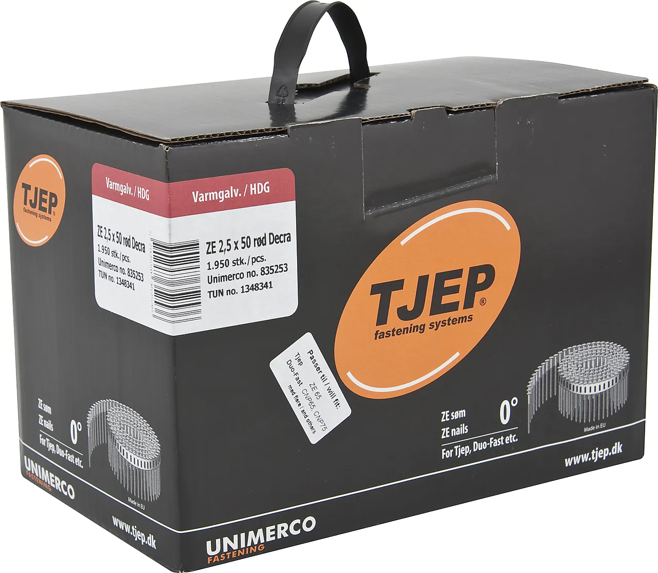 Tjep ze25/50 decra ringspik r rød varmf. Box 1.950 stk.