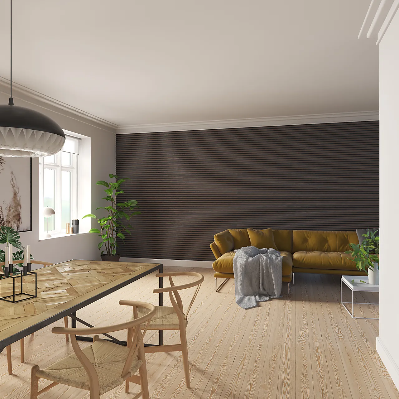 Spilevegg plate eik sort 2400x600x18 mm Spilevegg plate eik sort 2400x600x18 mm