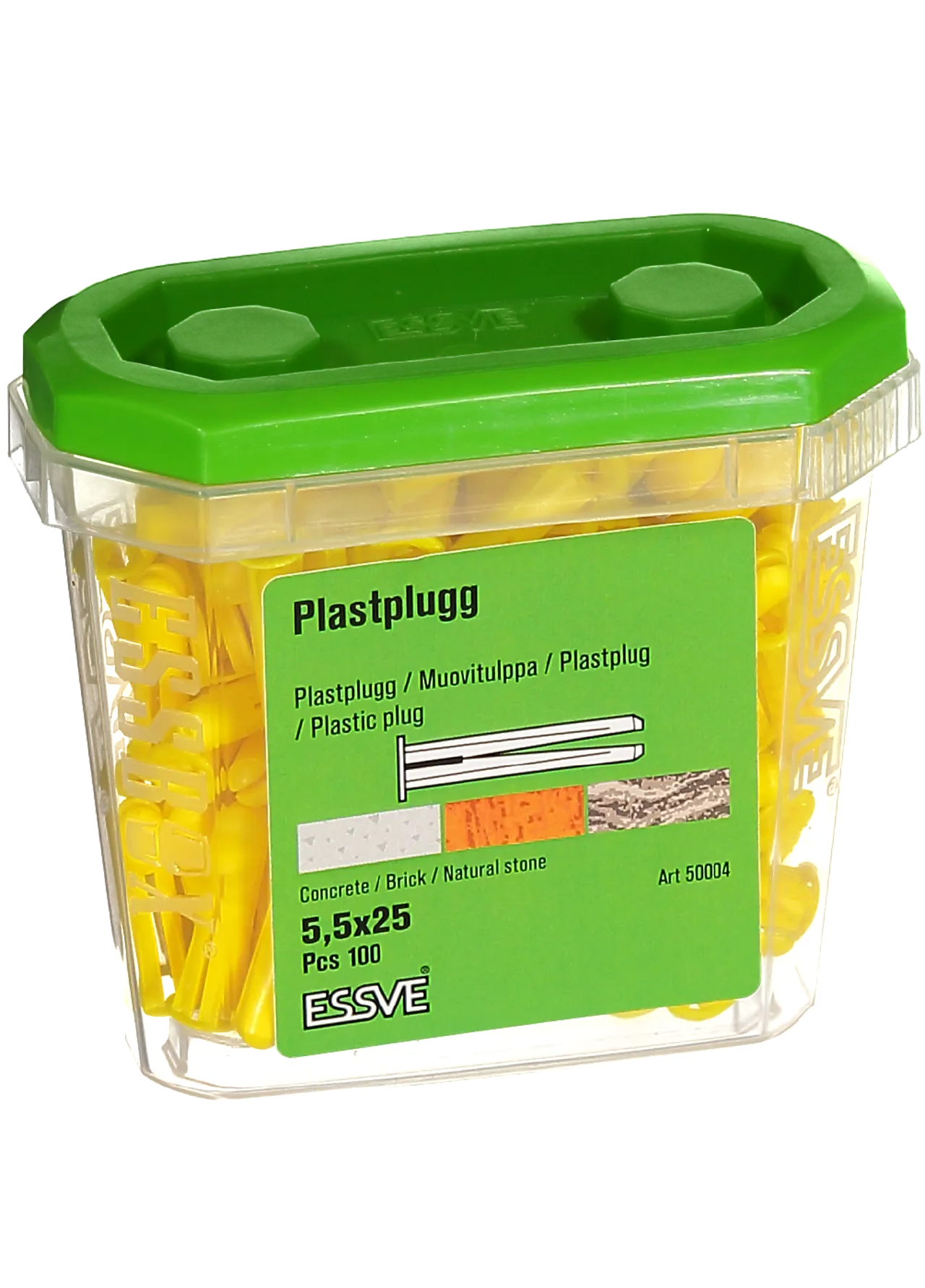 Plastplugg gul 5,5x25 a-100essve null - null - 3 - Miniatyr