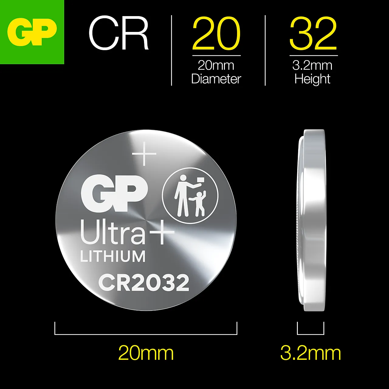 Batteri knappcelle GP CR 2032 Batteri knappcelle GP CR 2032