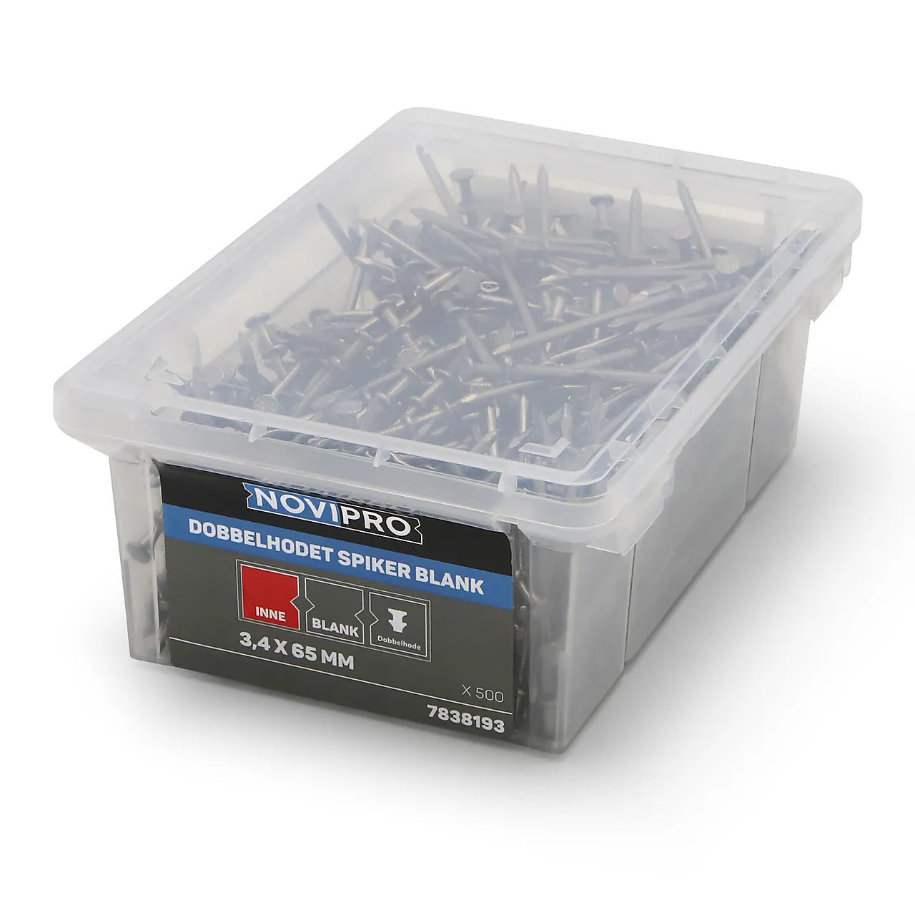 Spiker dobbelthodet 3,4x65 mm 500 stk Spiker dobbelthodet 3,4x65 mm 500 stk