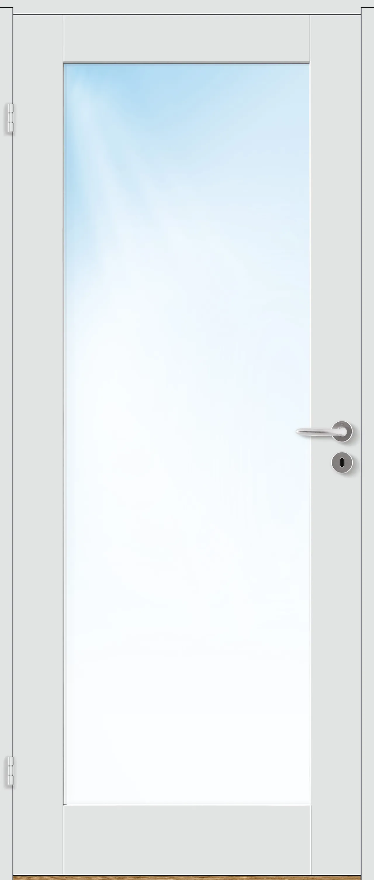 Innerdør Stil 1 med glass hvit 100x210 cm null - 100x210 cm - 2 - Miniatyr